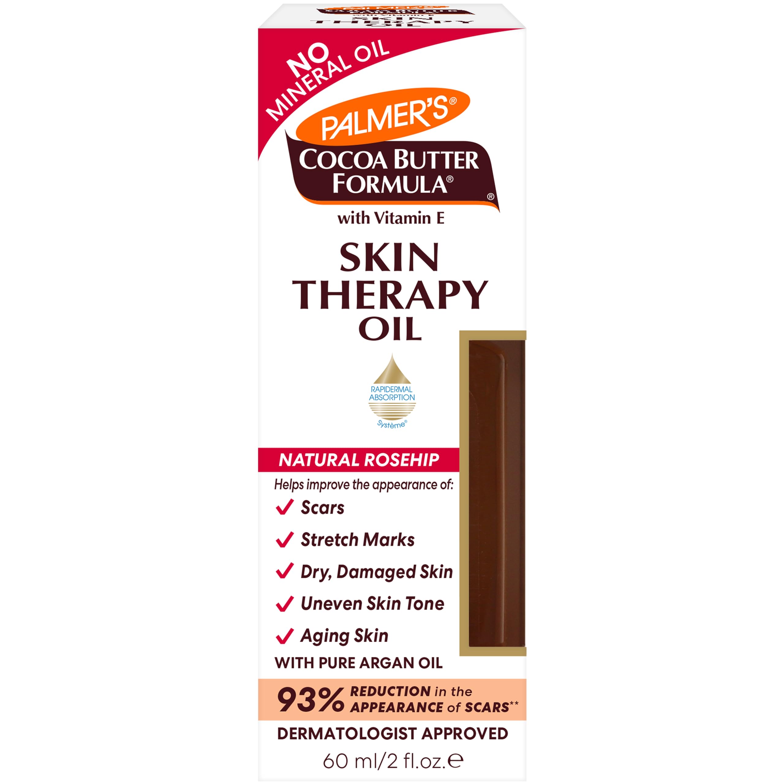 Palmer's Cocoa Butter Formula Skin Therapy Moisturizing Body Oil with Vitamin E, Rosehip Fragrance, 2 Ounces