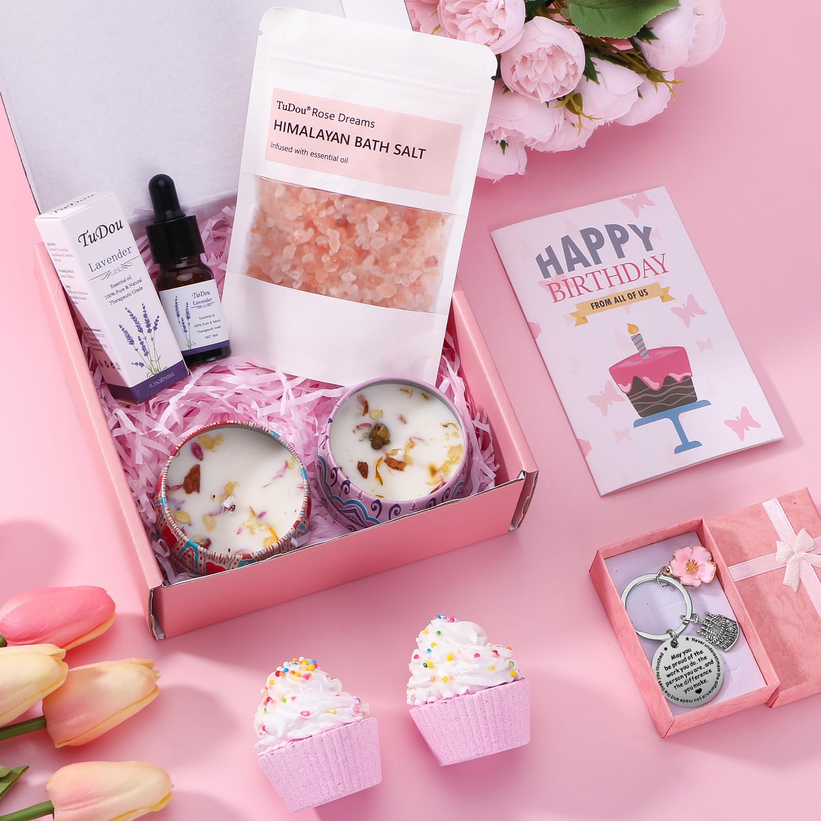 Birthday Pamper Gifts for Women, Happy Birthday Hampers Relaxation Self Care Package for Her, Birthday Presents Gift box for Women Best Friends Mum Sister Auntie Wife, Ladies Birthday Box Gift Ideas