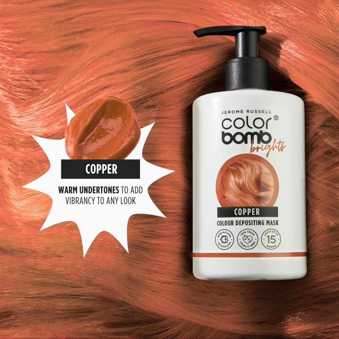 Jerome Russell Color Bomb Brights – Copper Colour Depositing Conditioning Mask, 300ml