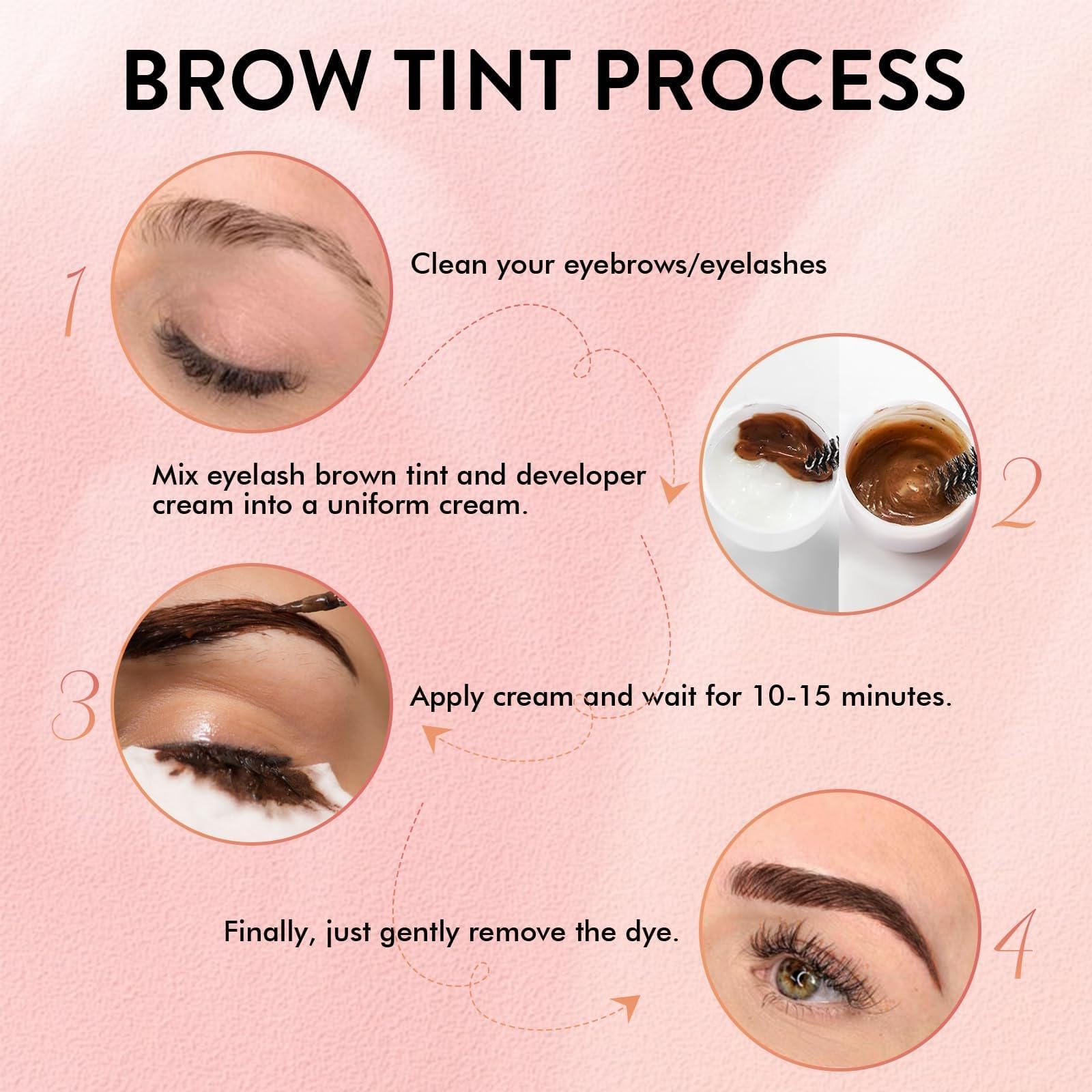 Eyebrow Dye Kit, 2 in 1 Brow and Lash Tint Kit - Fast and Safe Results (Dark Brown), Natural Effects Long Lasting Lasts 4 Weeks Easy to Use for Salon & Home Use