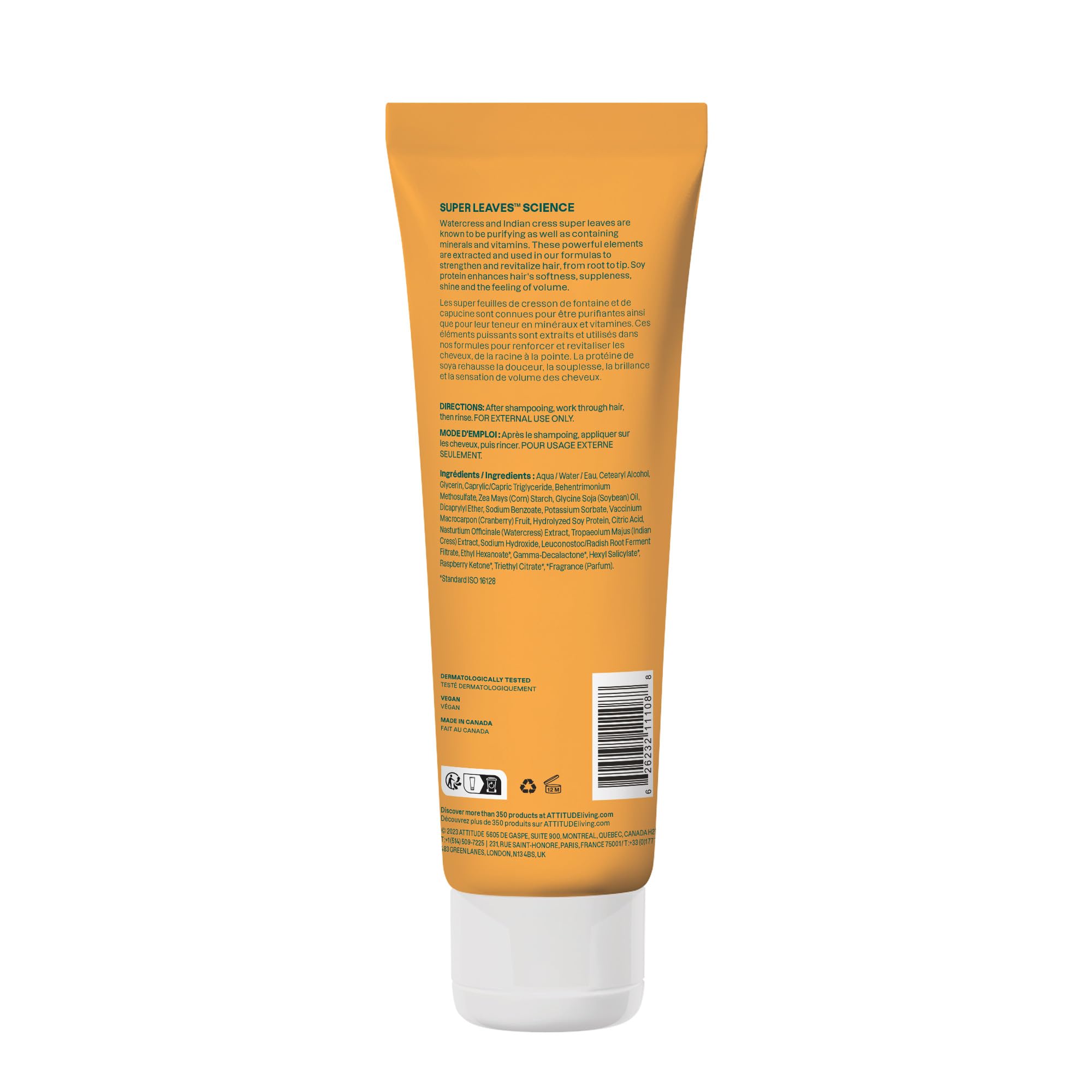 ATTITUDE Volume and Shine Hair Conditioner, For Thin Hair, Naturally Derived Ingredients, Vegan Detangler, Dermatologically Tested, Soy Protein & Cranberries, 240 mL