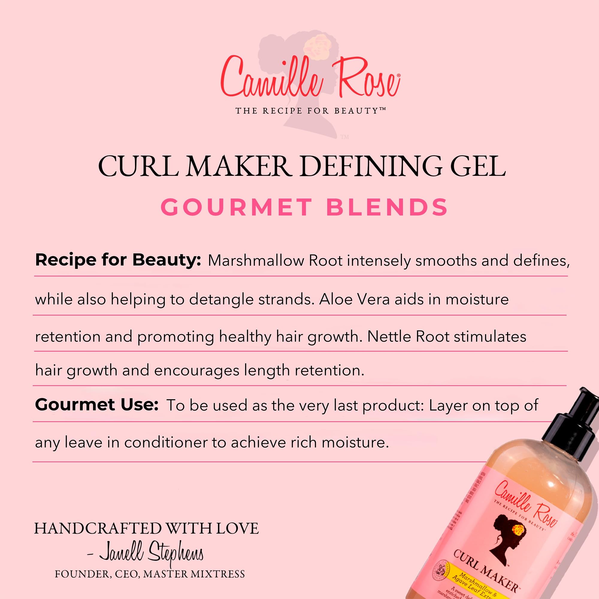 Camille Rose Moisture Milk Leave-In Hair Conditioner 240 ml and Curl Maker Jelly 355 ml Bundle