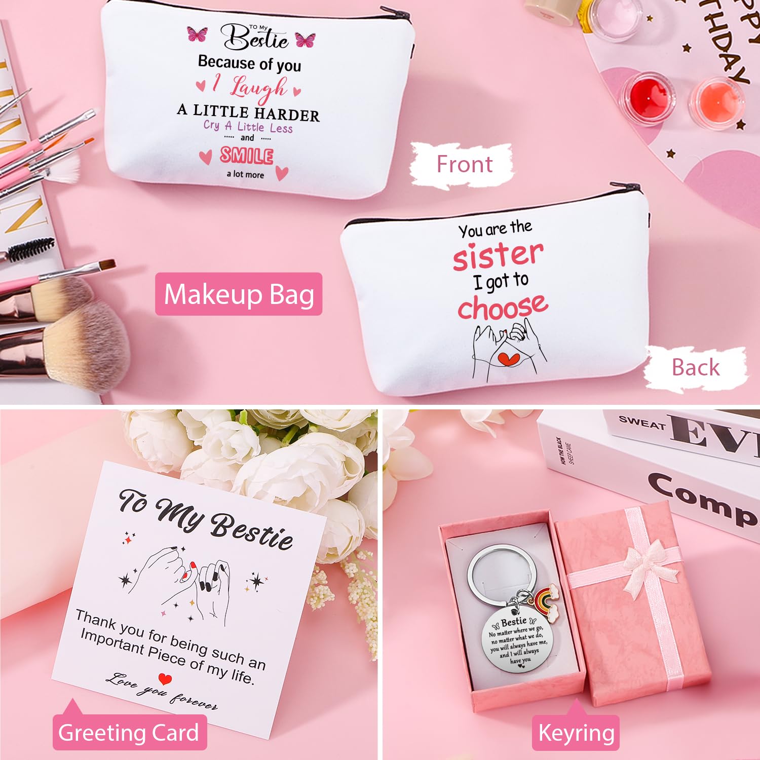 Birthday Gifts for Women Best Friend, Best Friend Bestie Gifts for Women, Friendship Pamper Hamper Relaxation Gifts Ladies Set Care Package Box, Female Christmas Xmas Presents for Friends BFF Sister