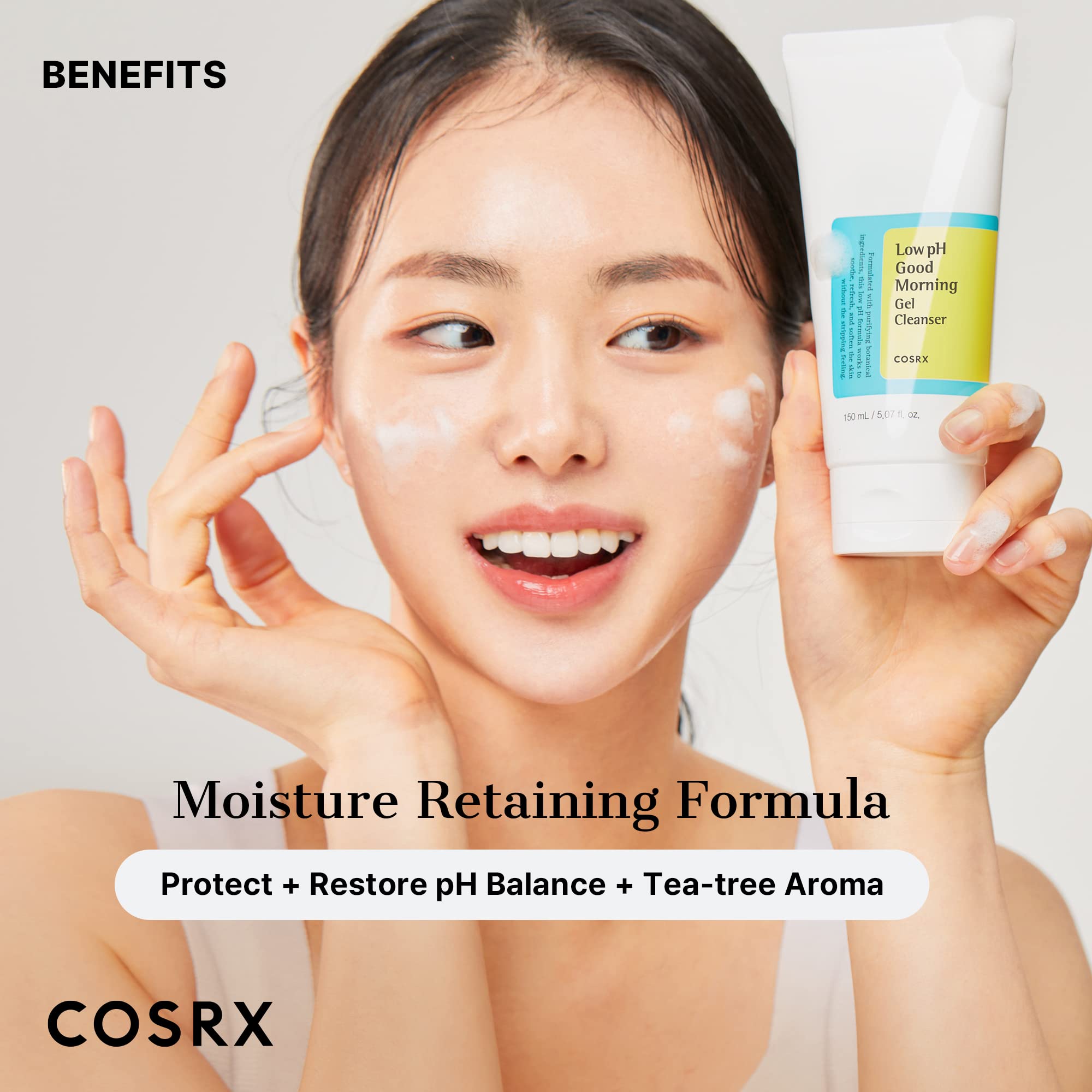 COSRX Low pH Good Morning Gel Cleanser, 5.07 fl.oz / 150ml | Mild Face Cleanser | Korean Skin Care for Acne Prone Skin, PH Balancing, Anti Acne, Breakouts Treatment
