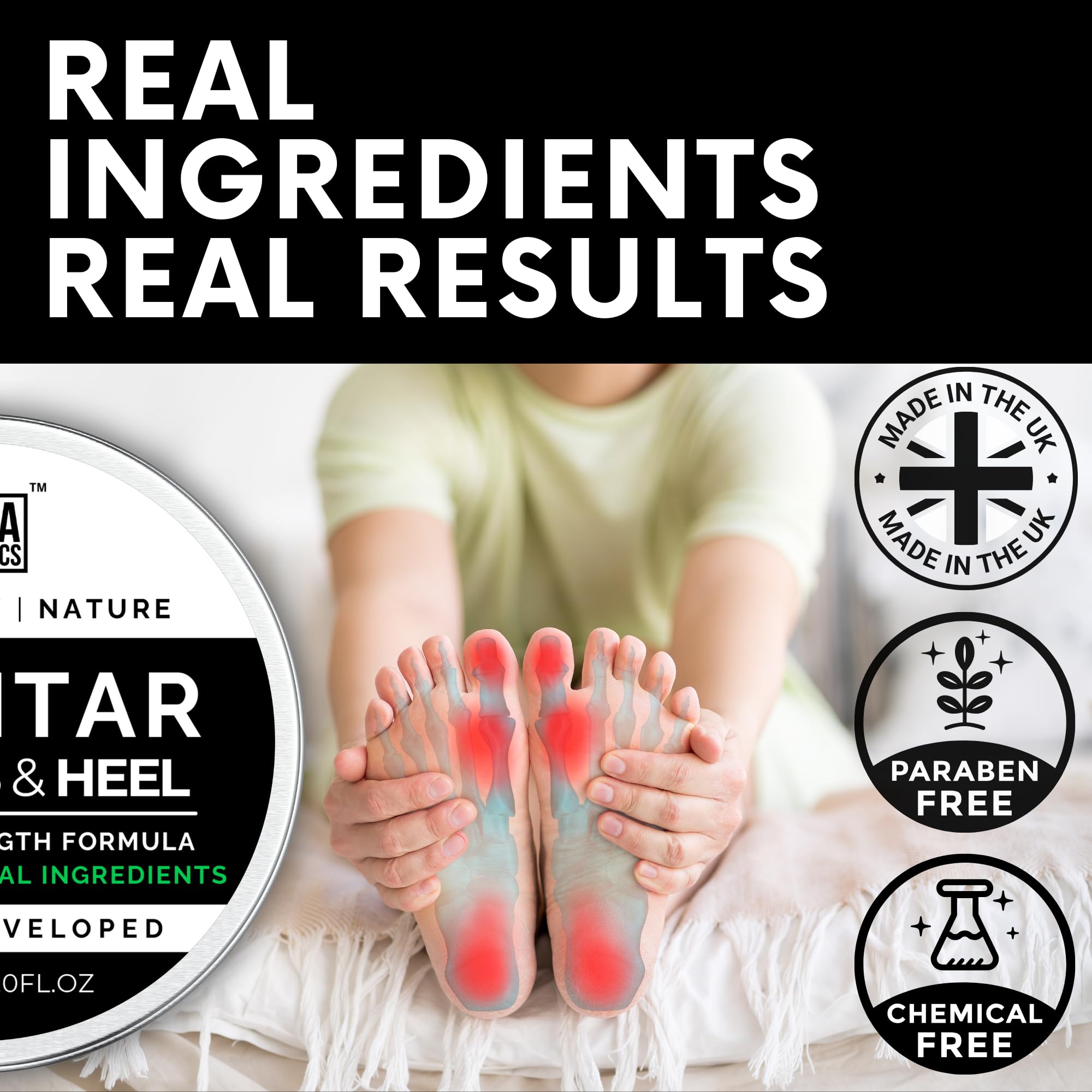 Plantar Fasciitis Relief & Heel Treatment | Maximum Strength Soothing Cream for Feet & Heel All-Natural Formula, Effective Soothing Plantar Fasciitis Relief - Made In the UK (30g) By Sera Organics