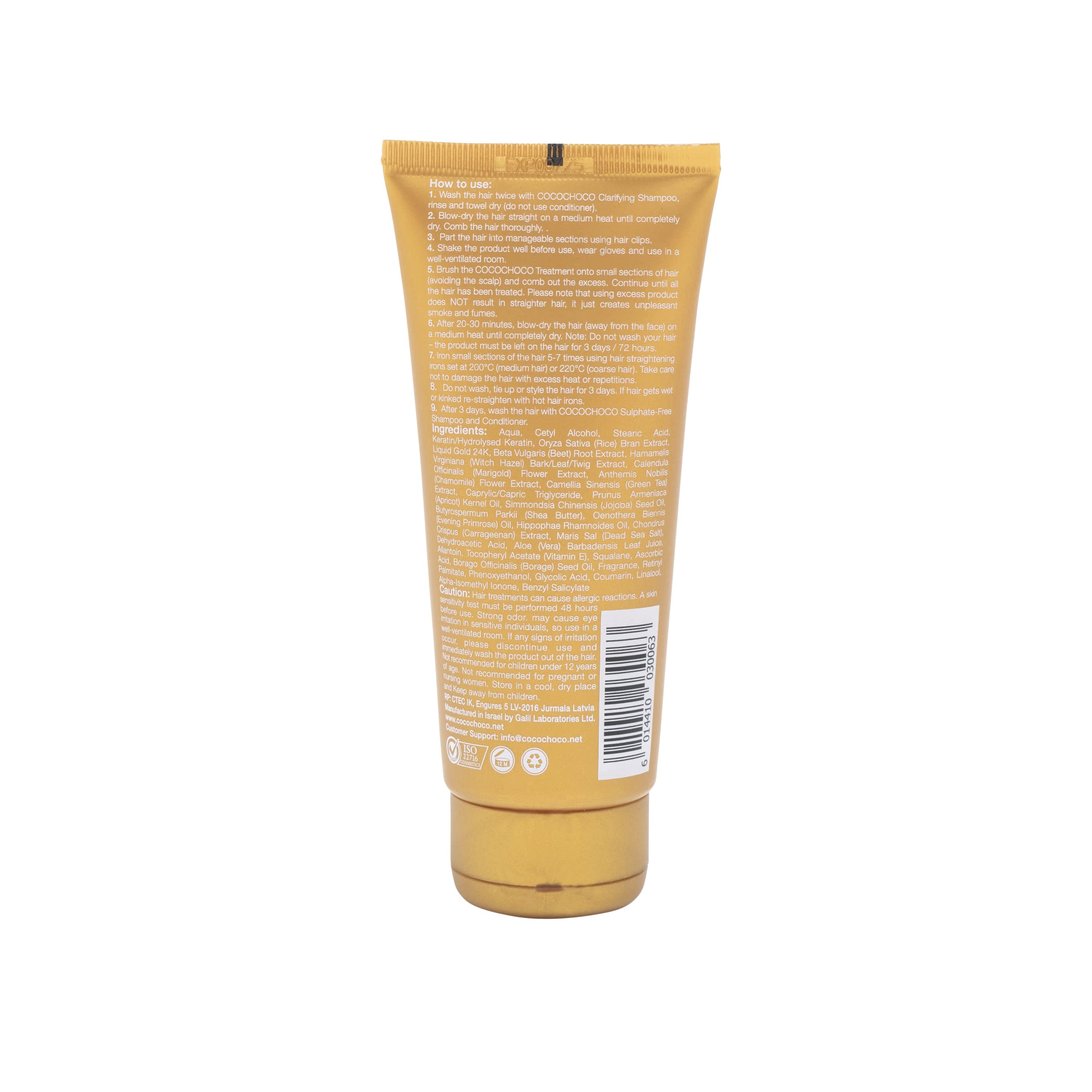 COCOCHOCO Gold 24k - Premium keratin hair treatment 3.4oz (100ml)