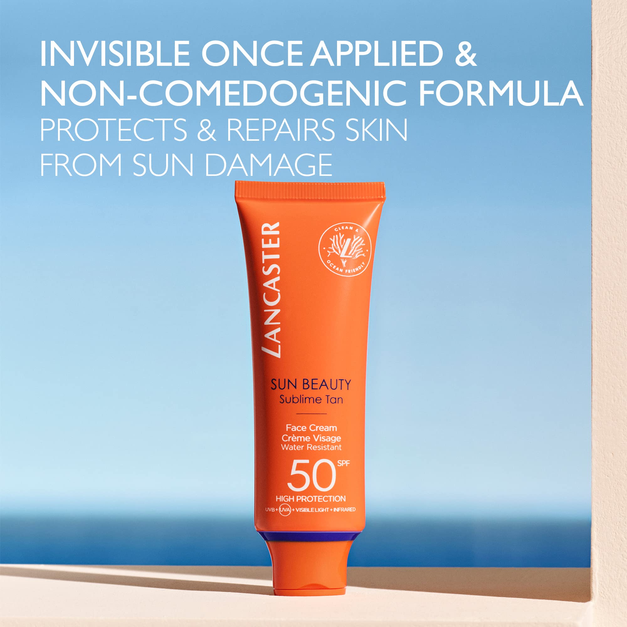 Lancaster Sun Beauty Face Cream SPF30 50ml, Photoaging Control, Broad Spectrum Sun Protection, High Protection With Full Light Technology, Water and Sweat Resistant, Clean Formula