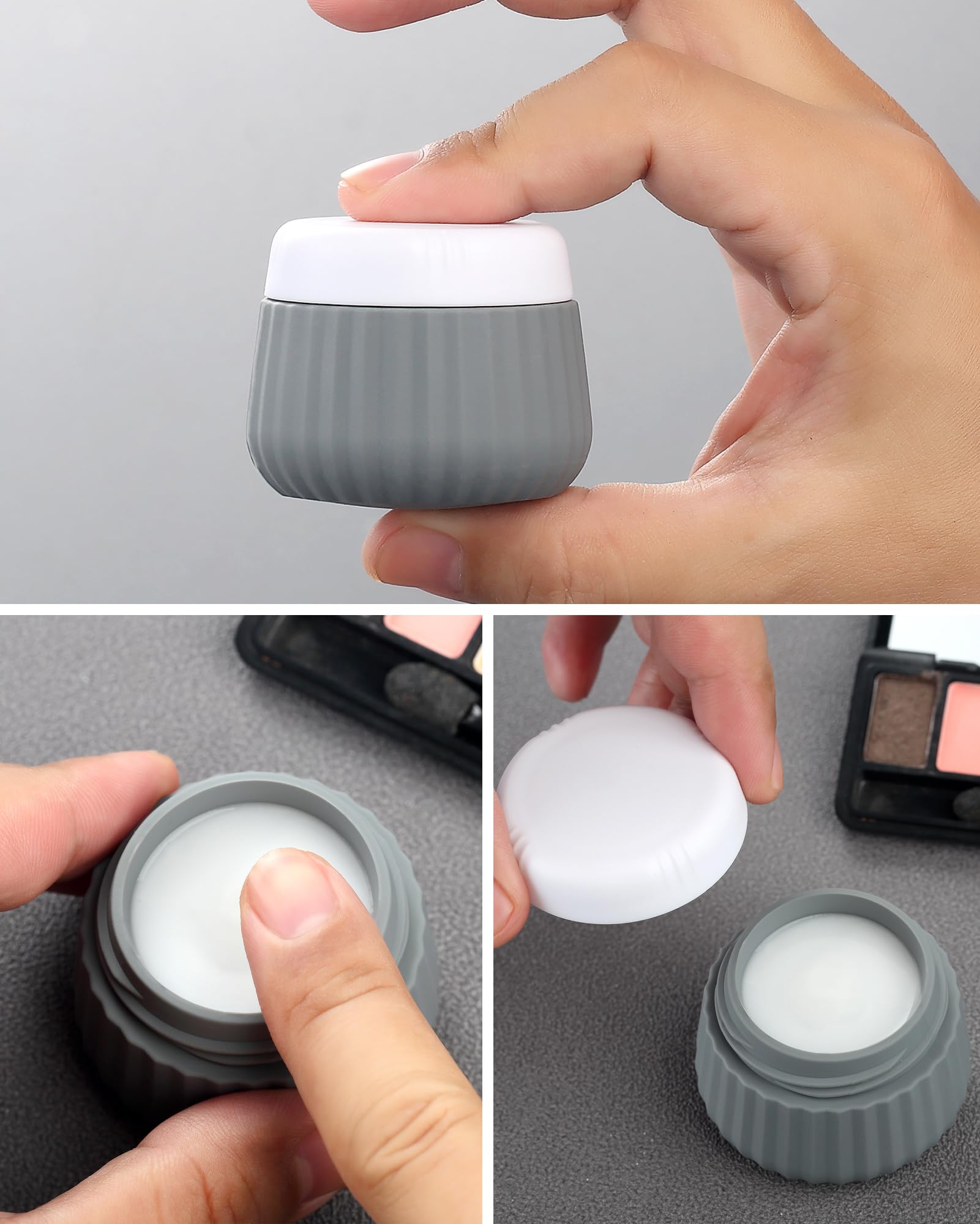 Gemice Travel Bottles - 8pcs TSA Approved Silicone Squeezable Toiletries Containers, 90ml, Clear Bag, Leak Proof