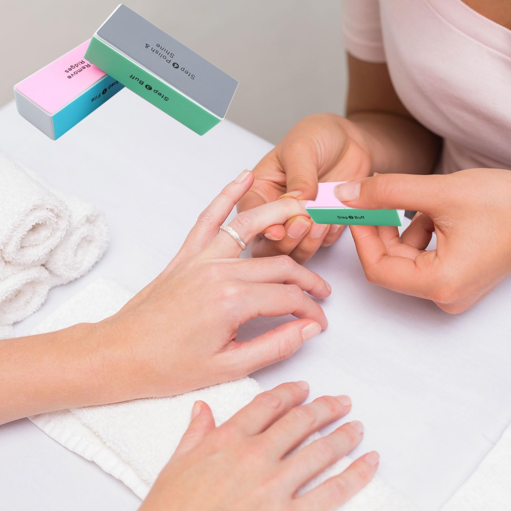 Fofuyim 2Pcs Nail Buffer, Professional 4-Sided Nail File Block for Natural Nails Acrylic Nail Polishing