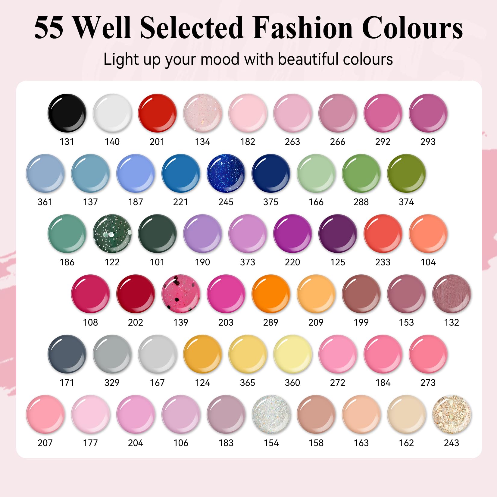 VANREESA Gel Nail Polish Set, 77 PCS Gel Nail Kit with U V Lamp 55 Colours White Nude Pink Gels Polish Set with Base and Top Coat Manicure Tools Nail Salon Sets DIY at home Gifts for Women