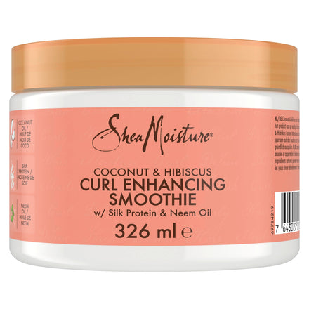 SheaMoisture Coconut & Hibiscus Curl Enhancer no silicones or sulphates smoothie for thick, curly hair 326 ml