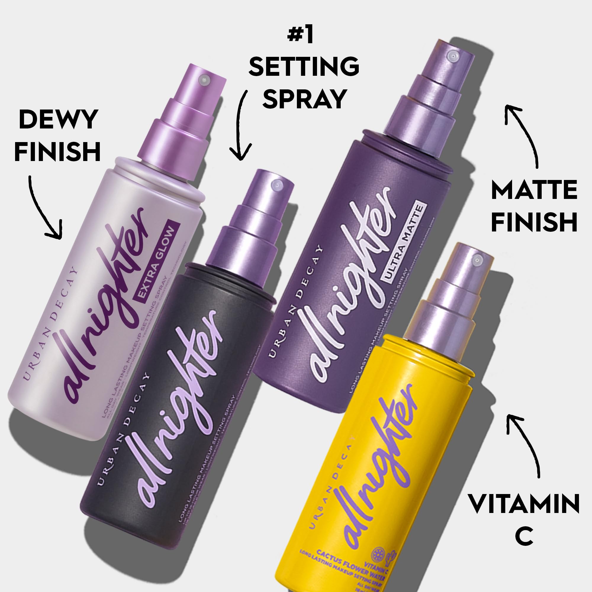 Urban Decay All Nighter Makeup Setting Spray Vitamin C, Long-Lasting Fixing Spray for Face, Up to 16 Hour Wear, Vegan Formula, Travel-Size 30 ml