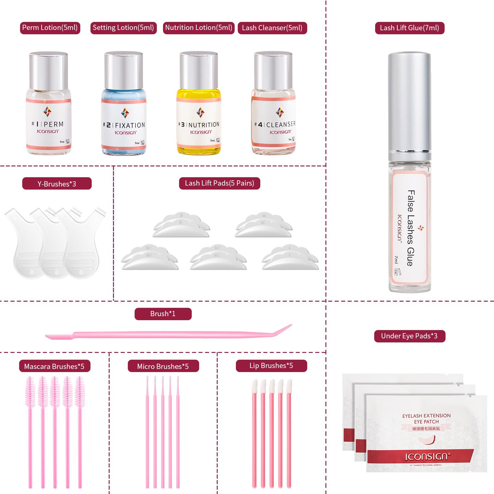 ICONSIGN Lash Lifting Kit Eyelash Perm Kit Upgraded Version Lash Curling, Effective Economical Lash Lifting with Whole Tools, Semi-Permanent Curling Perming Wave Suitable For Salon