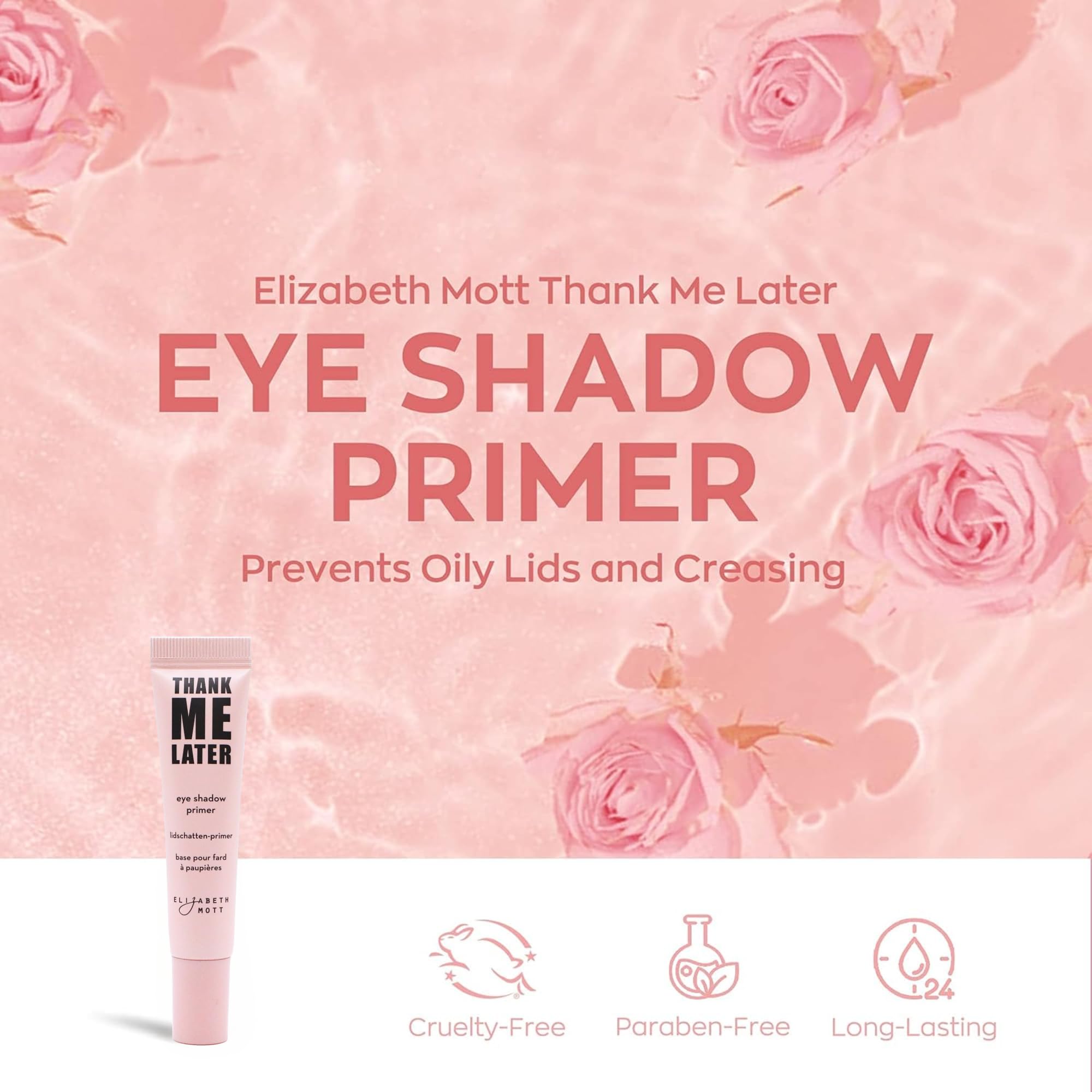 Elizabeth Mott Eyeshadow Primer - Thank Me Later - for Long-Lasting Power Grip - Eye Makeup Base to Control Oil & Prevent Creasing for All-Day - Eye Shadow Cream for Mature Skin - 10 g