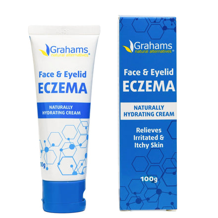 Grahams Natural Face & Eyelid Eczema Cream - Face Cream for Eczema, Dermatitis & Itch Relief - with Colloidal Oatmeal for Dry Skin, Redness & Inflammation | Hypoallergenic & Steroid-Free (100g)