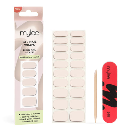 Mylee Gel Nail Wraps – 10 Pre-Cured Gel Stickers for Instant Mani – No Lamp Needed, Chip-Resistant, Glossy Finish, Lasts Up to 14 Days – Easy to Apply, Vegan & Cruelty-Free (0019 - Stone Cold)