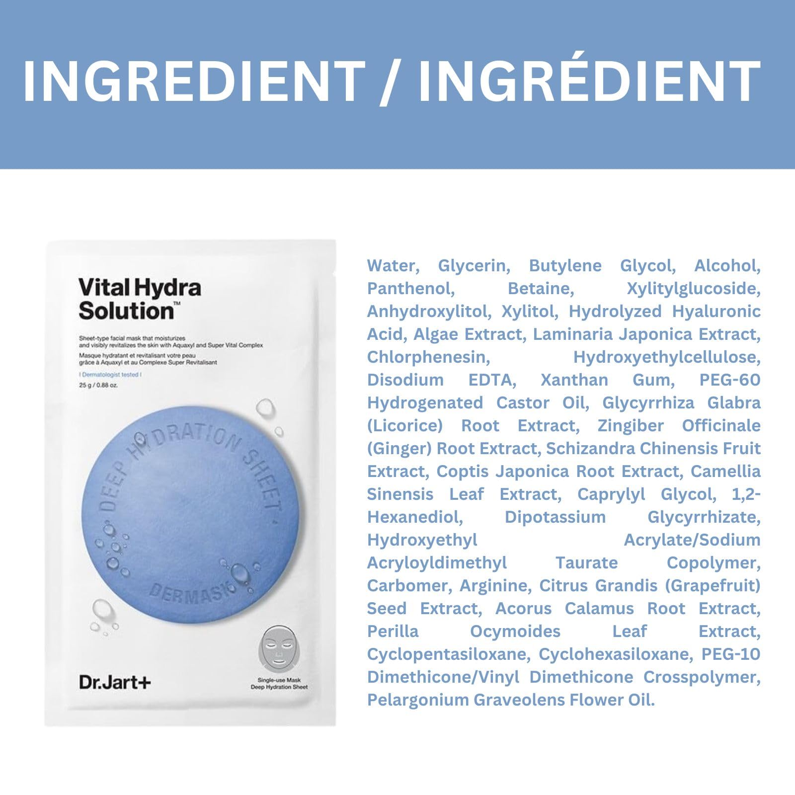 DR.JART+ Vital Hydra Solution Sheet Mask, 5count