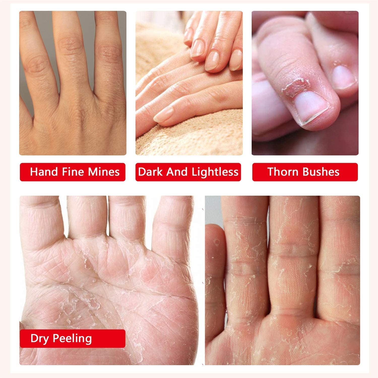 CCKULOOB Hand Mask, 6 Pairs Super Hydrating Hand Mask Moisturizing Hand Mask that Enriched with Collagen, Shea Butter, and Vitamin-E to Revive Dry, Rough and Cracked Skin (6 Lavender)