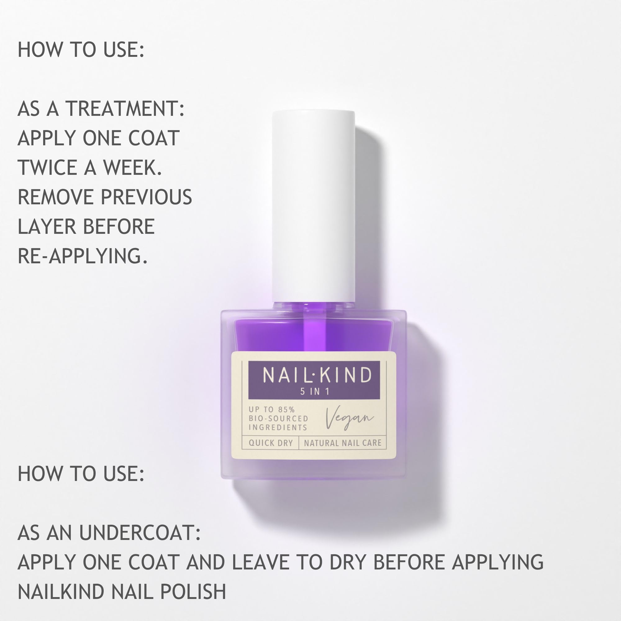 NAILKIND Nail Growth 5 in 1 360 Therapy - Nail Treatment - Nail Hardener - Nail Strengthener - Nail Repair - Peta Certified Cruelty Free - Quick Dry Long Lasting - 8ml
