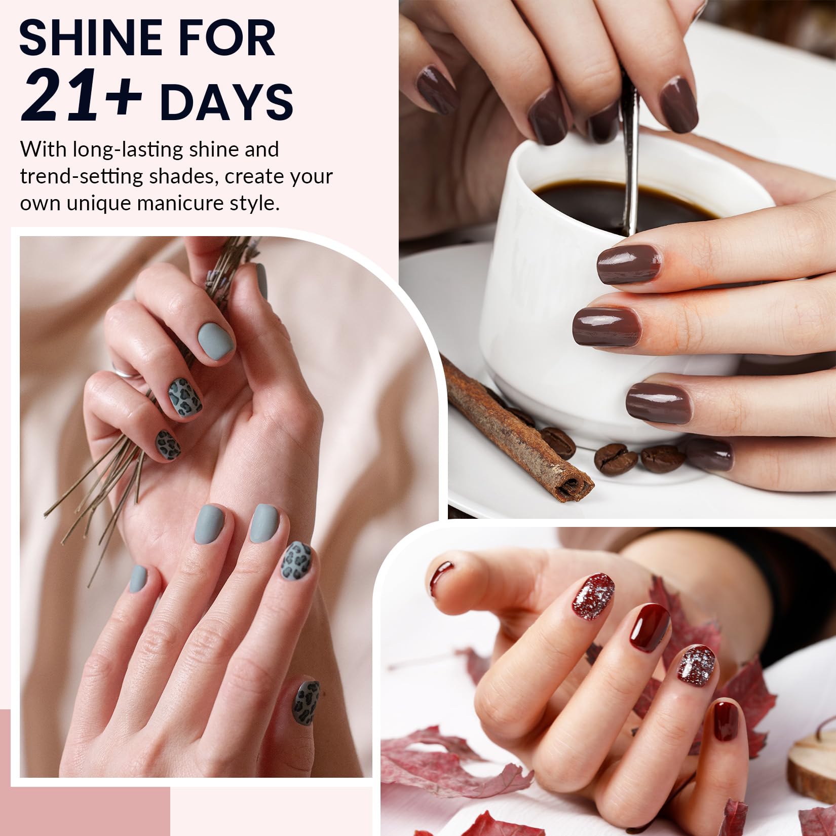 VANREESA Gel Nail Polish Set with Lamp Starter Kit 24 Colours Nude Pink Red Brown Complete Gel Nail Kit for Beginners U V Nail Polish Set Salon Set Manicure Tools Gifts for Women