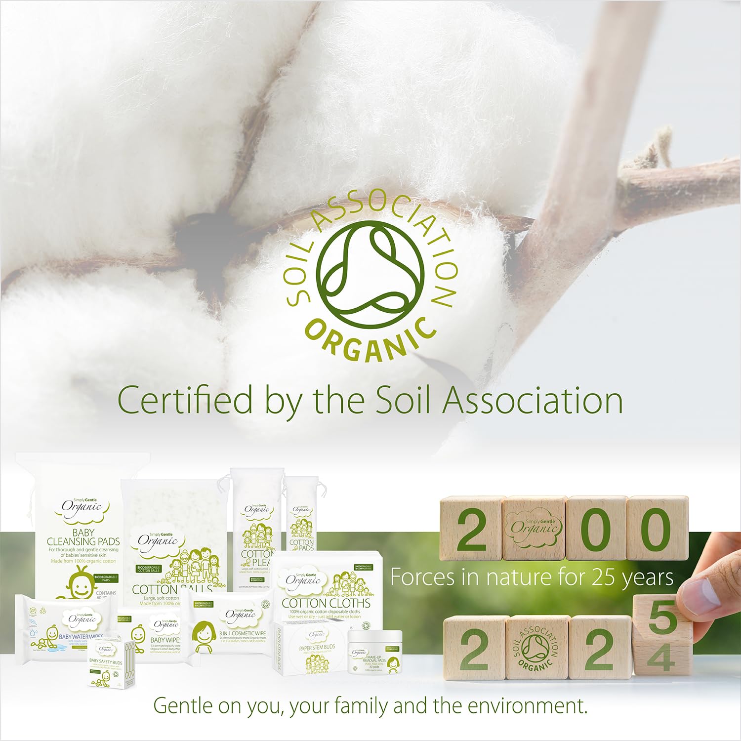 Simply Gentle Baby Cleansing Pads - Perfect for Sensitive Skin - Pure Cotton Pads for Newborn Baby - Free from Odours or Irritants - Rectangular Shaped Disposable Cotton Pads - 3 Packs of 60 Pads