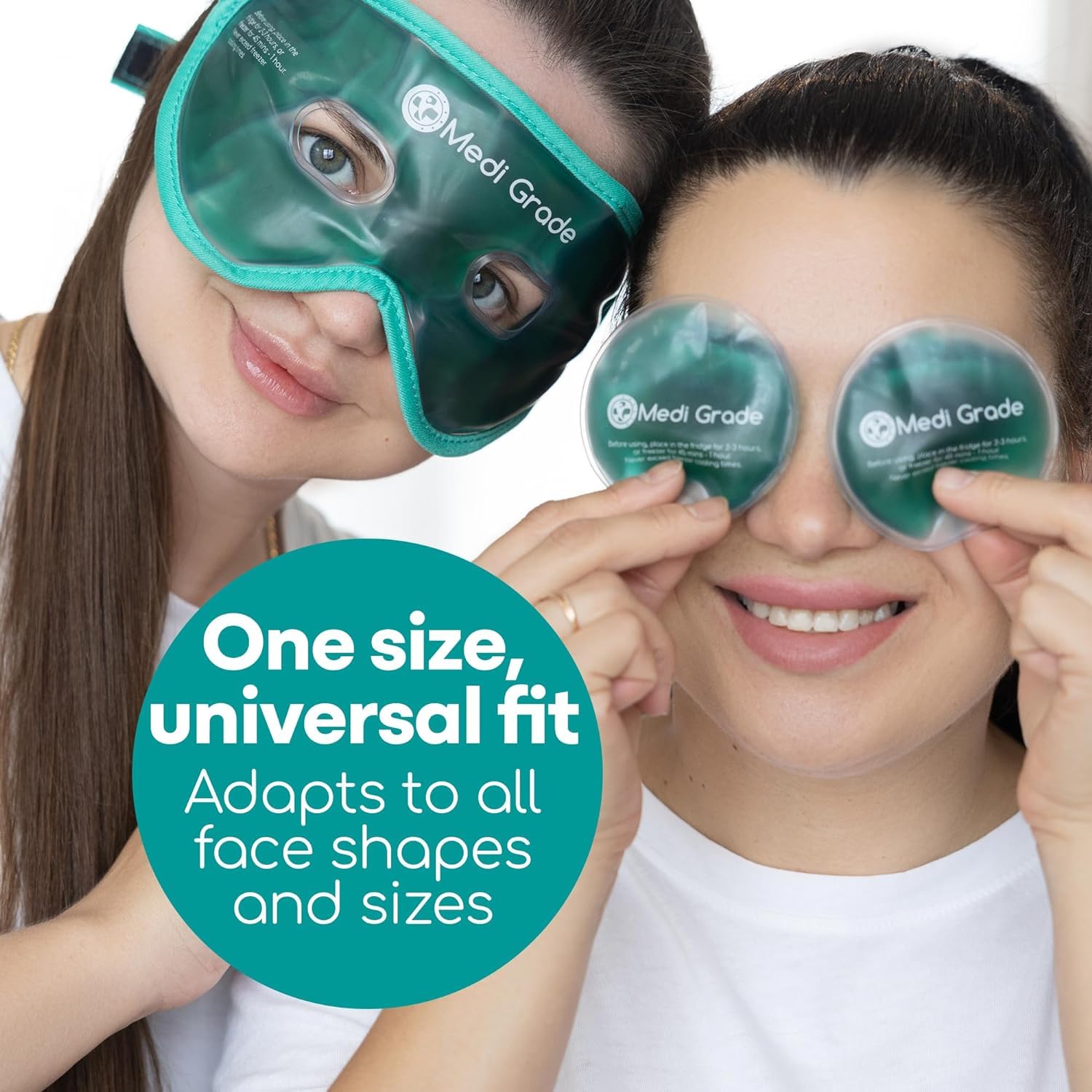 Medi Grade Cooling Face Mask set with Cooling Eye Mask for Puffy Eyes and Insulated Thermo-bag - Soothing Gel Ice Face Mask and Eye Ice Mask for Dark Circles and Puffiness - Cold Face Mask Relaxation