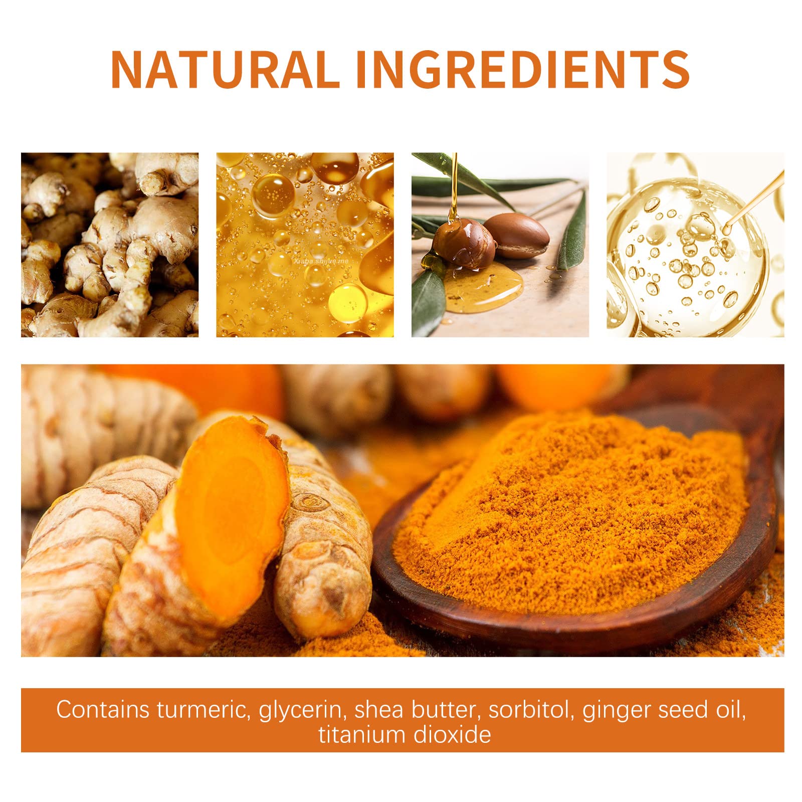 Turmeric Glow Soap - Turmeric Soap for Skin Brig_htening - Natural Tumeric Soap for Body & Face - Handmade Turmeric Soap Bar - Tumeric Soap for Acne, Dark Spots, Smooth Skin (300g (Pack of 3))