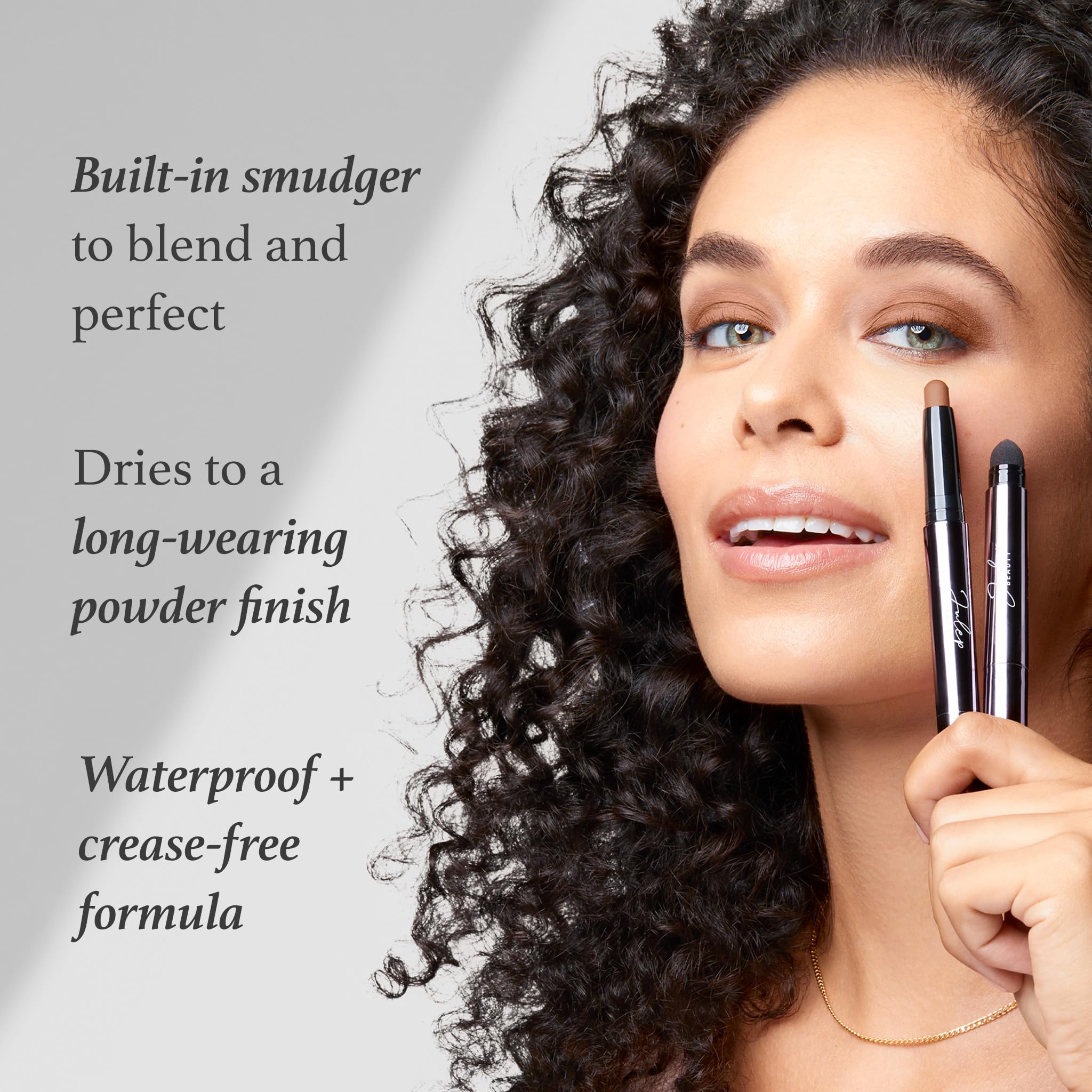 Julep Crème-to-Powder Eyeshadow Stick (Stone Matte) - Long-Lasting, Waterproof Eye Shadow - Blendable, Crease-Proof Eye Shadow Stick with Built-In Smudger