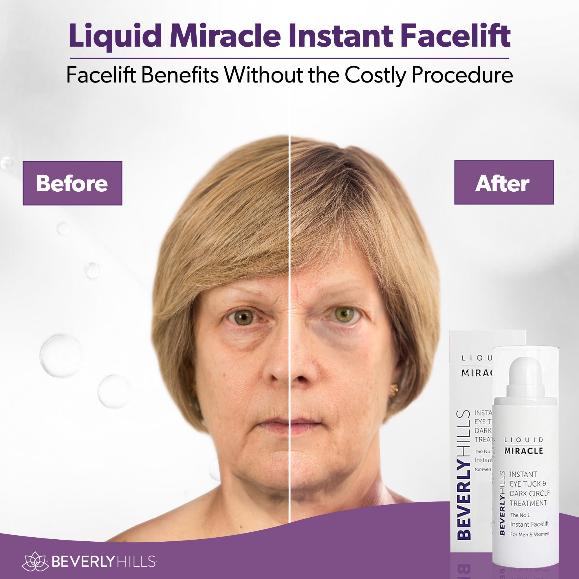BEVERLY HILLS Instant Facelift - Reduce Fine Lines and Remove Puffiness in 90 Seconds Rapid Reduction of Wrinkles, Instant Lift Eye Serum 30ml / 1oz
