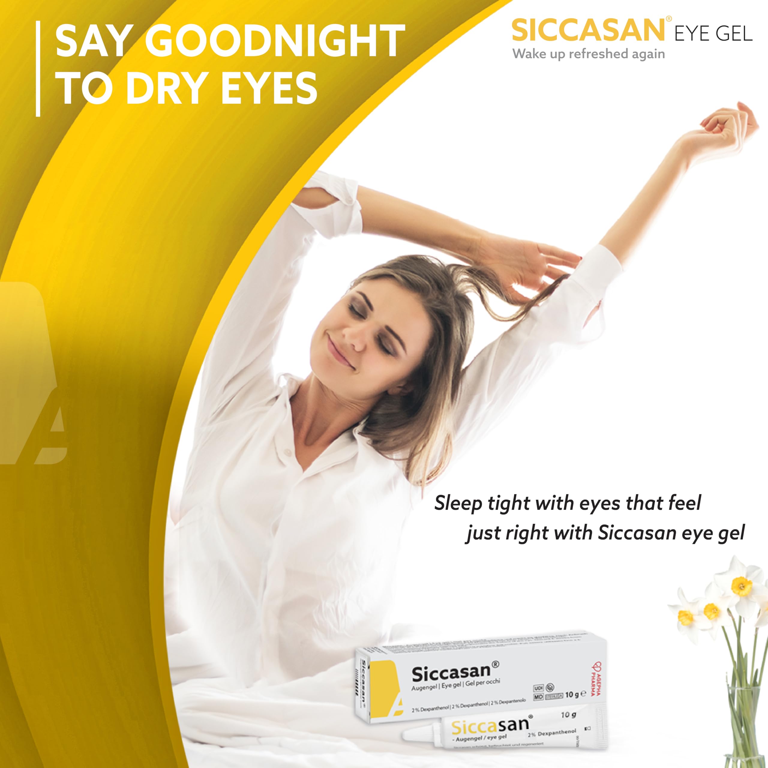 Siccasan Intensive Dry Eye Gel with Carbomer and Dexpanthenol | Corneal Gel & Eye Lubricant | Relief Against Dry, Irritated and Sore Eyes | Night Time Use for Dry Eyes