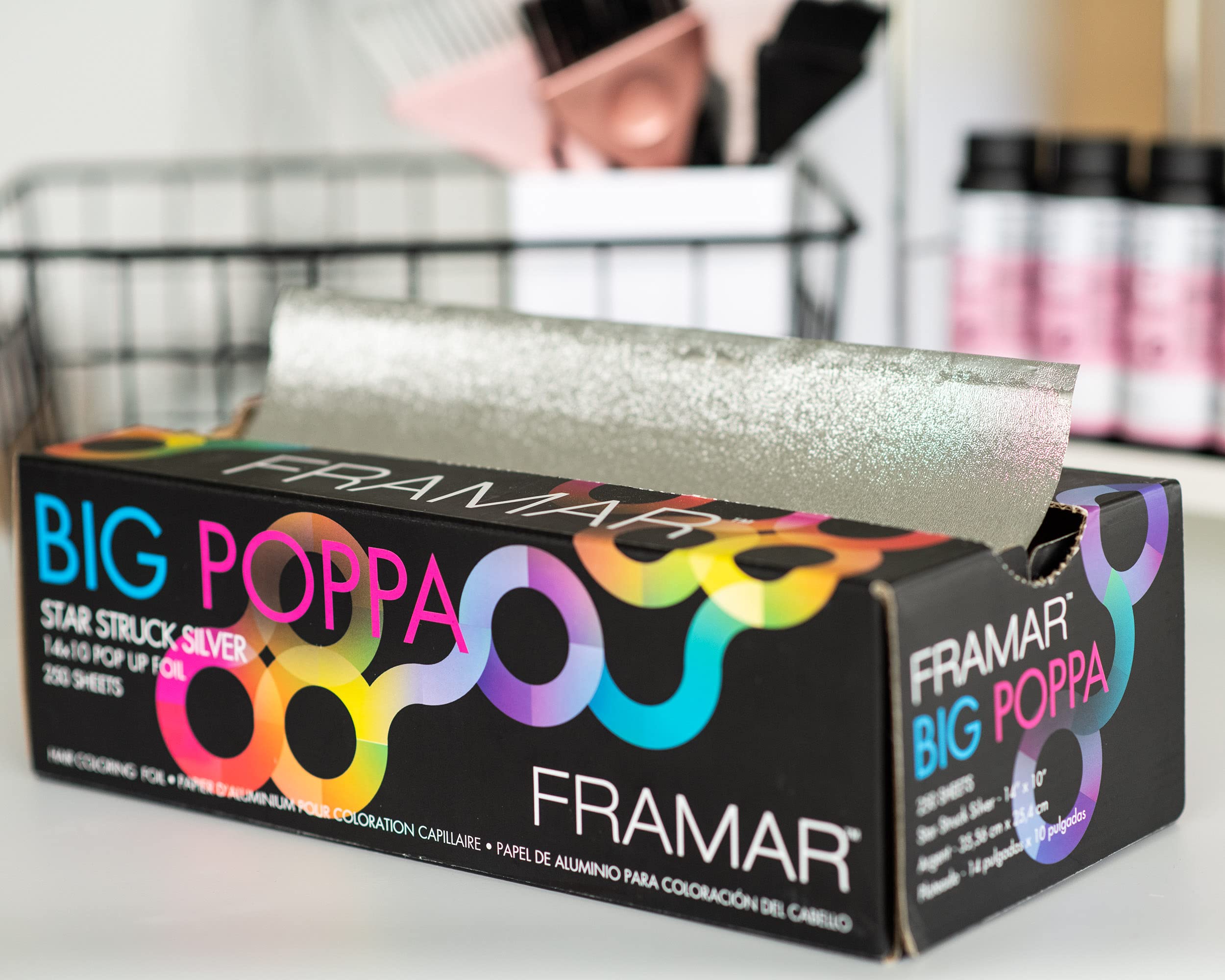 Framar Silver Embossed Pop Up Hair Foil, Hair Foils for Highlighting, Foils for Highlights, Hairdressing Foil for Hair Highlights, Highlighting Foil, Foil Sheets, Hair Foils for Colouring – 500 Sheets