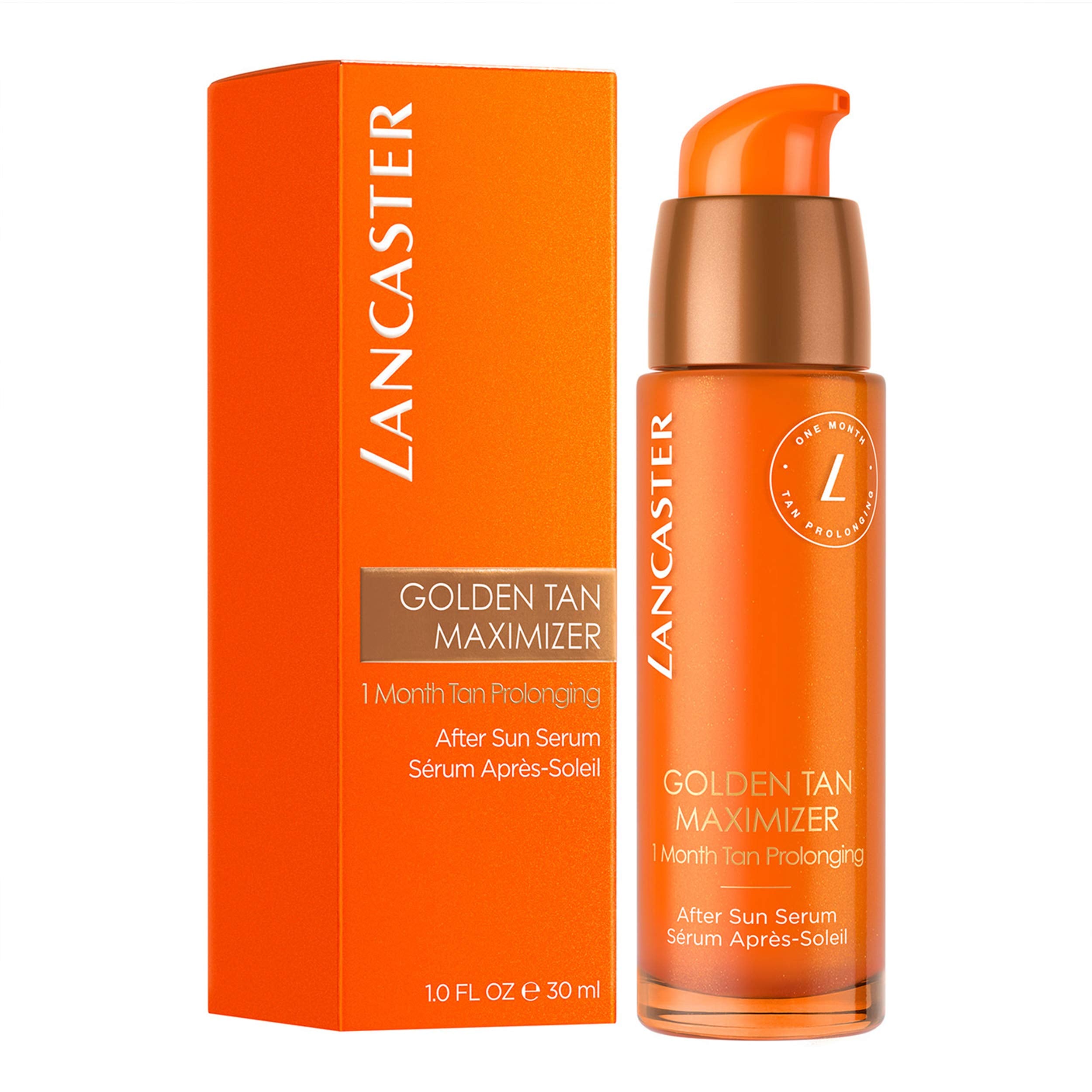 Lancaster Golden Tan Maximizer After Sun Face Serum 30ml | One Month Tan Prolonging | Natural Tan Accelerator | Soothes and Calms Sun-Exposed Skin | Softens Skin with Velvety Finish