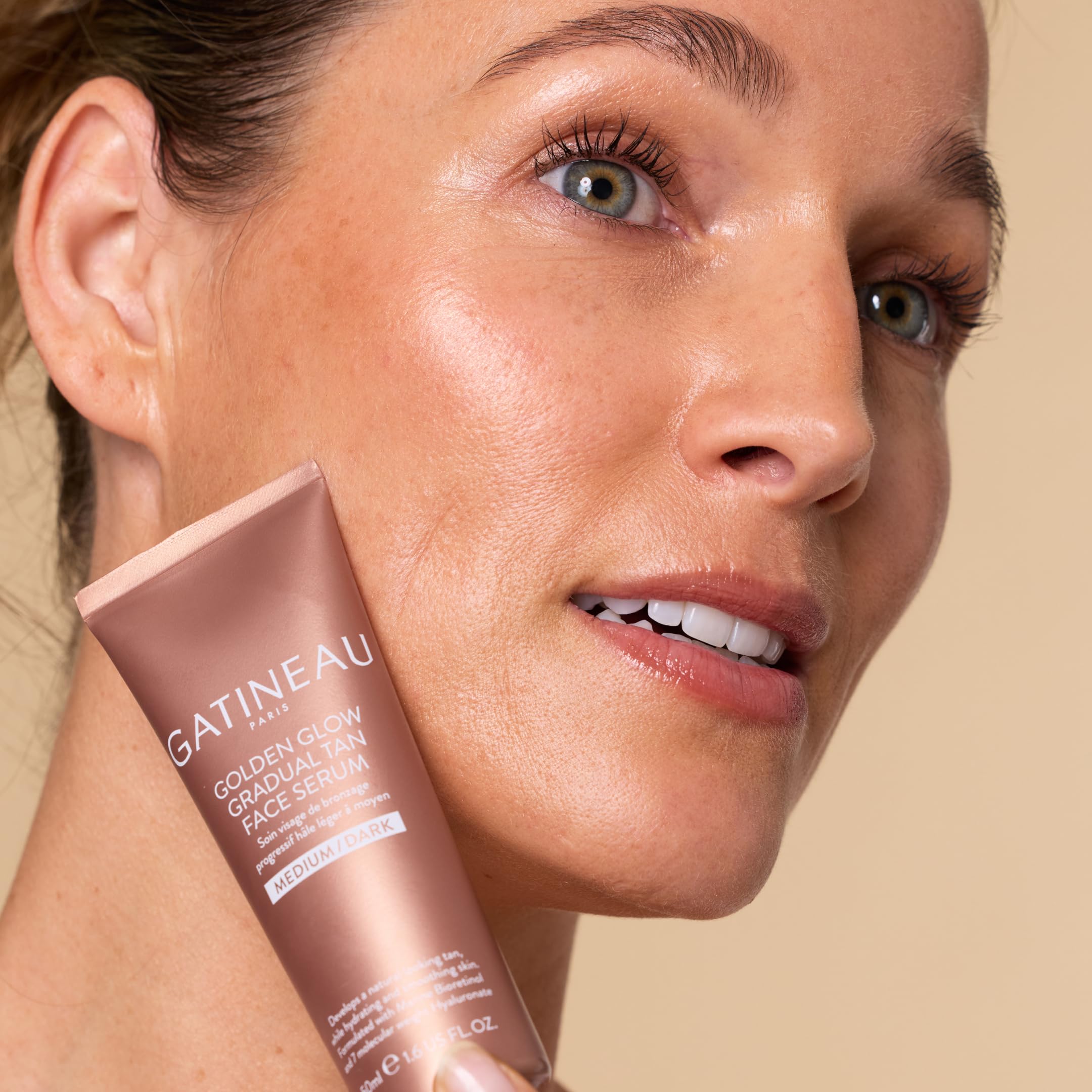 Gatineau - Golden Glow Gradual Tan Face Serum (Medium/Dark 50ml) - Daily Facial Moisturiser with Self Tan, Natural & Streak Free, Radiant Dewy Complexion