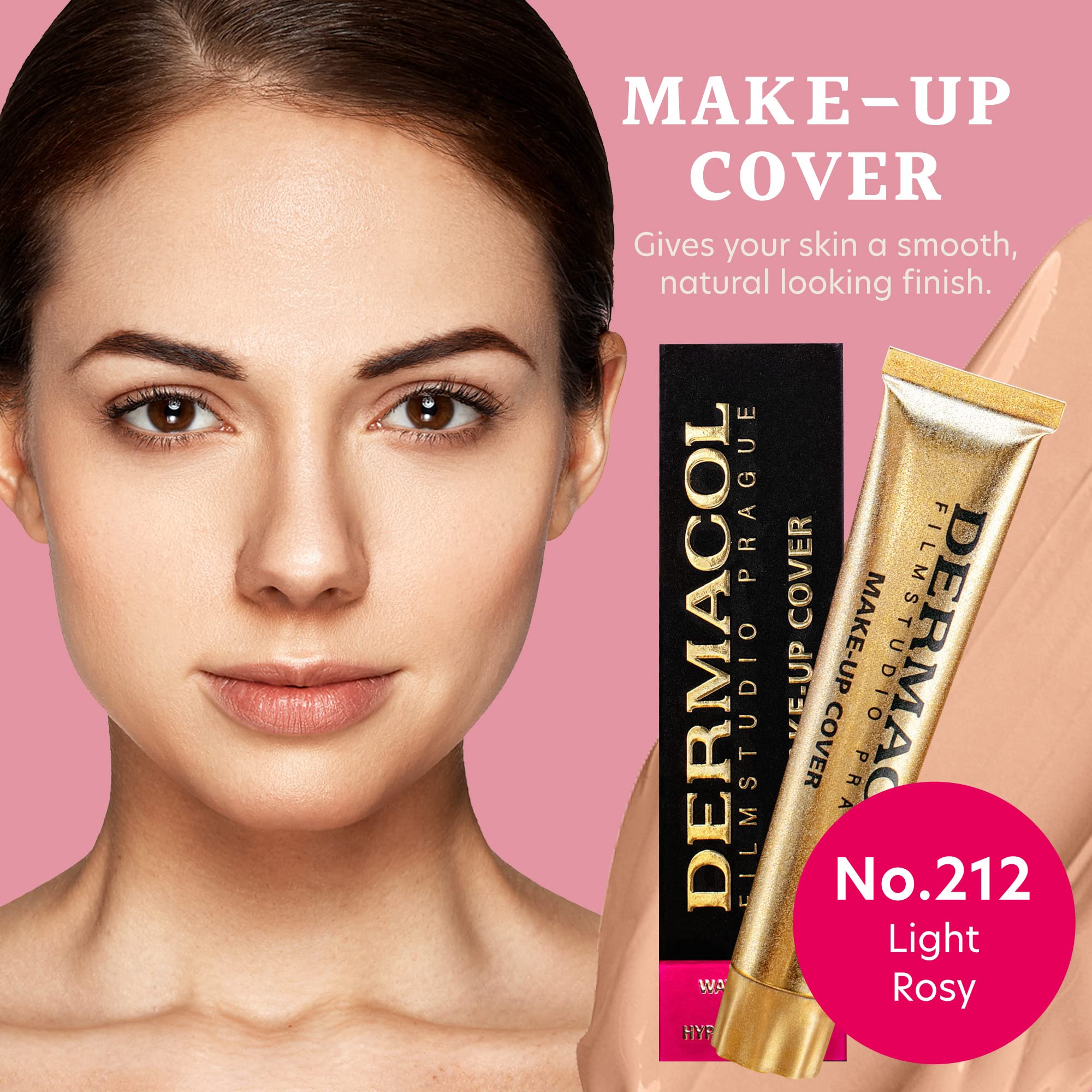 Dermacol - Full Coverage Foundation, Liquid Makeup Matte Foundation with SPF 30, Waterproof Foundation for Oily Skin, Acne, & Under Eye Bags, Long-Lasting Makeup Products, 30g - Shade 212