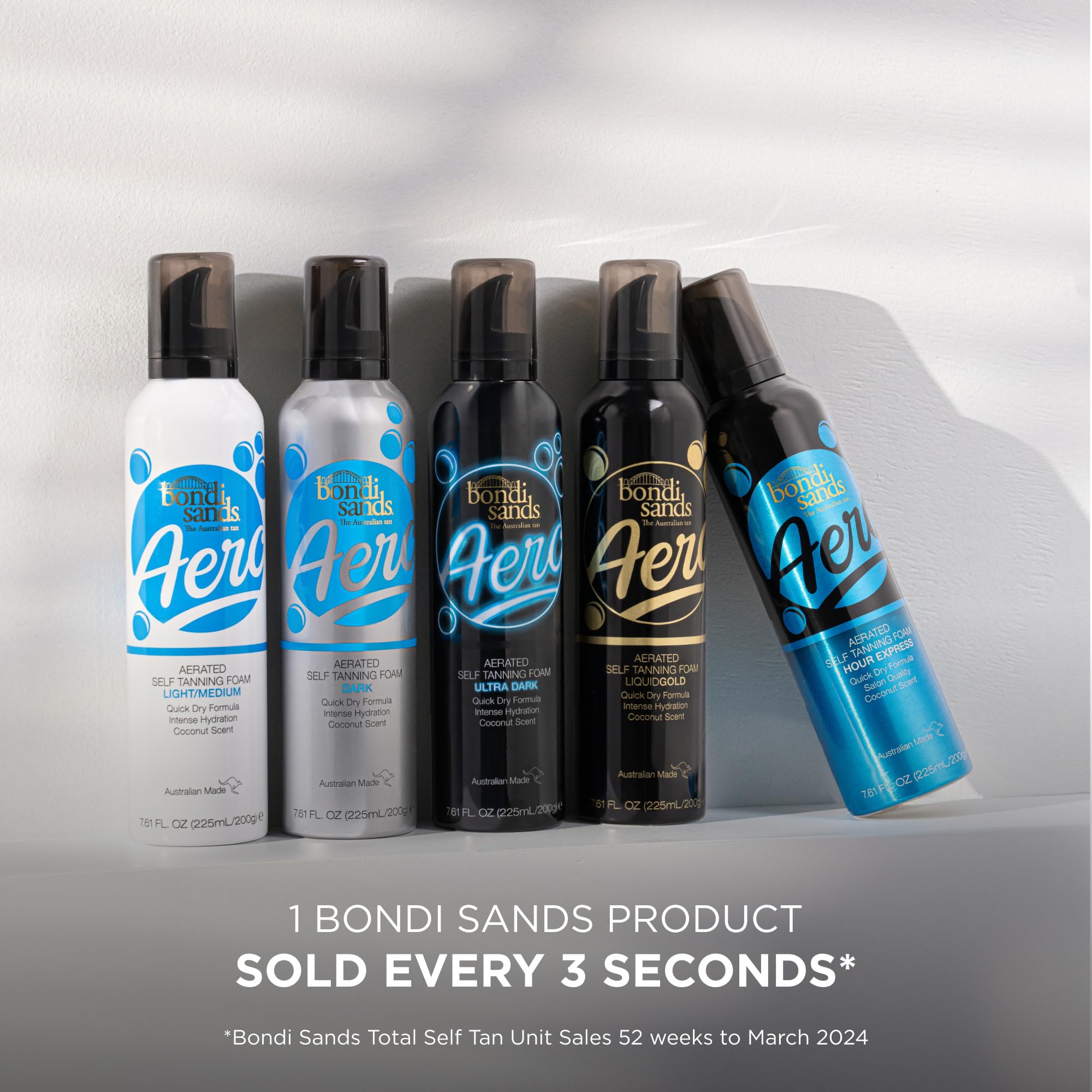 Bondi Sands Aero Liquid Gold Self Tanning Foam | Lightweight + Quick Dry Aerosol Formula Gives Skin a Long-Lasting Golden Tan | 7.61 Oz/225 mL