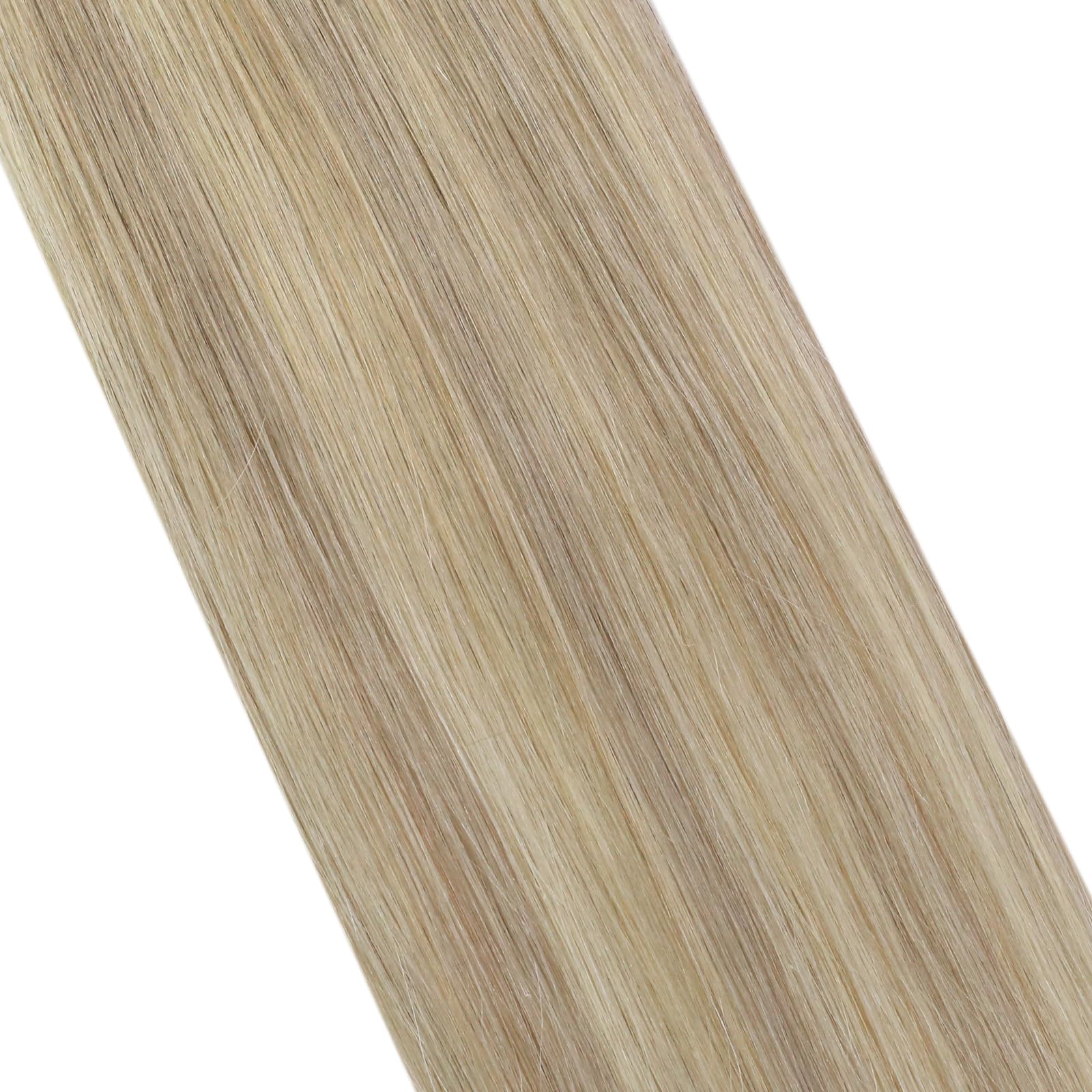 Moresoo Tape Hair Extensions Blonde Tape in Human Hair Extensions Ash Blonde with Platinum Blonde Real Human Hair Extensions Tape in 12 Inch 20 Pieces/30g #P18/613