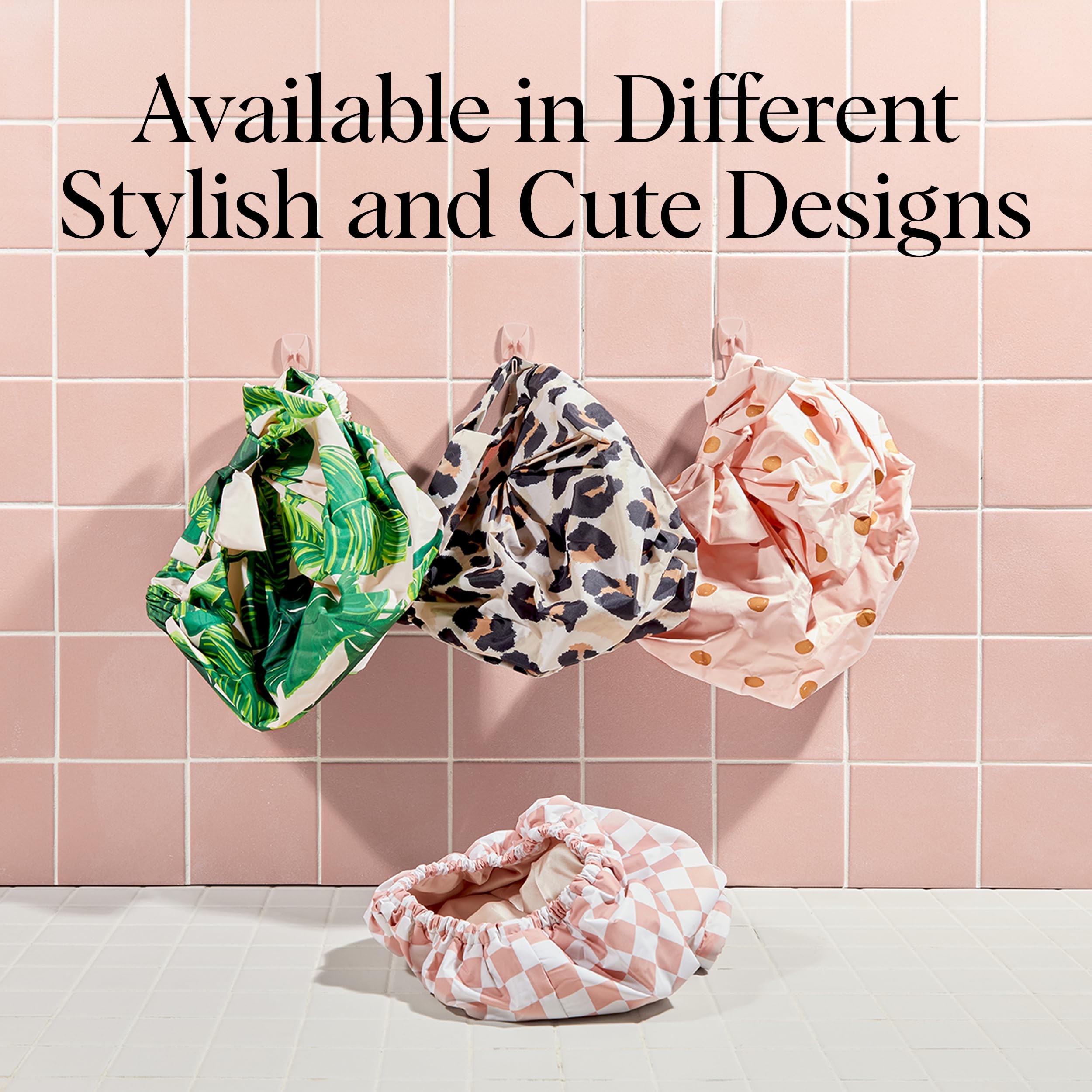 kitsch Luxury Shower Cap for Women, Leopard- Leopard,one size