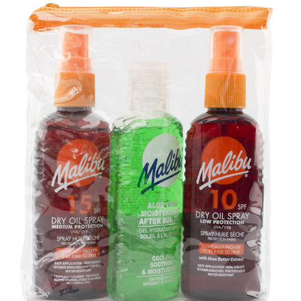 Malibu After Sun Gel Travel Bag with SPF10/ 15, Aloe Vera