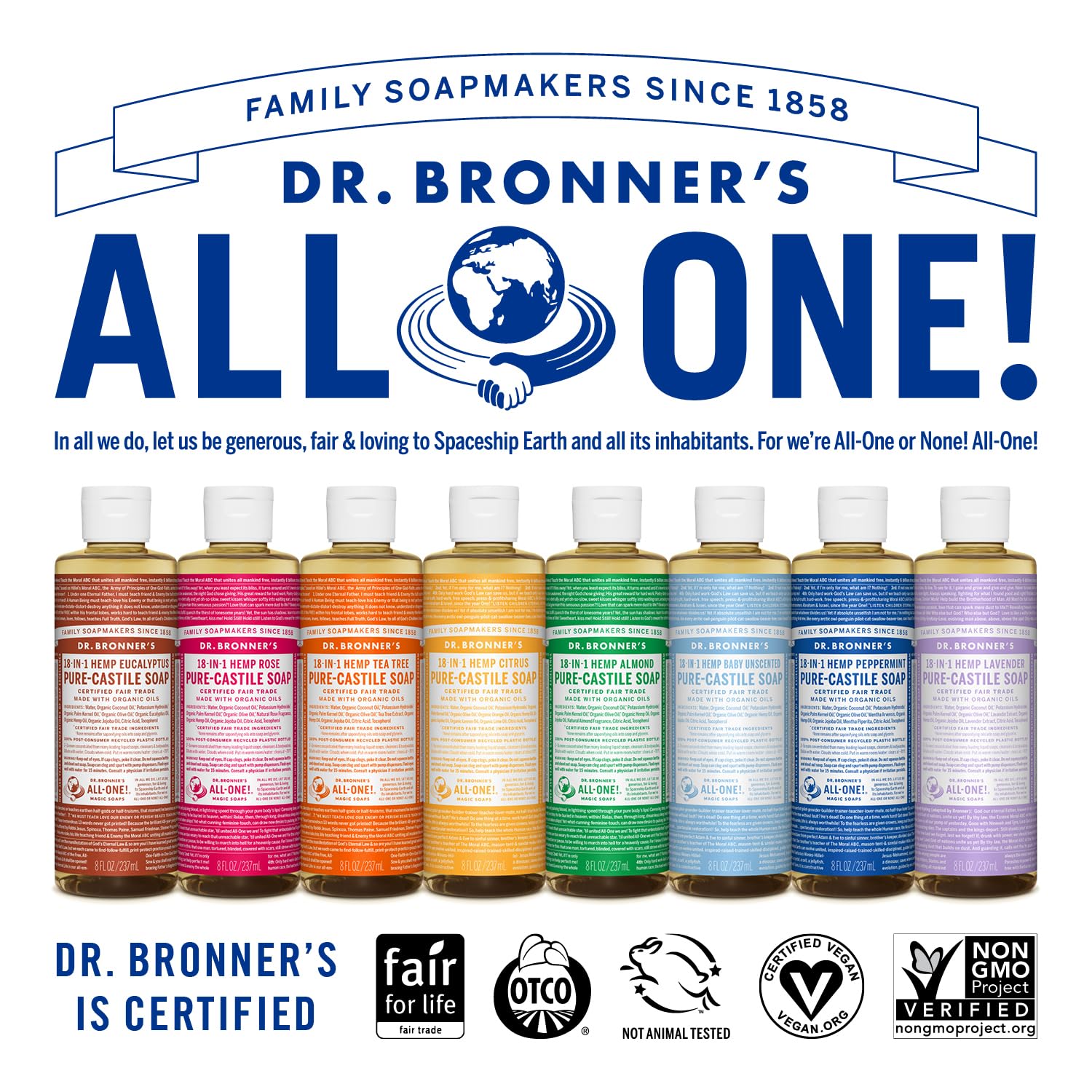 Dr. Bronners Cherry Blossom Pure-Castile Liquid Soap, 240 ML