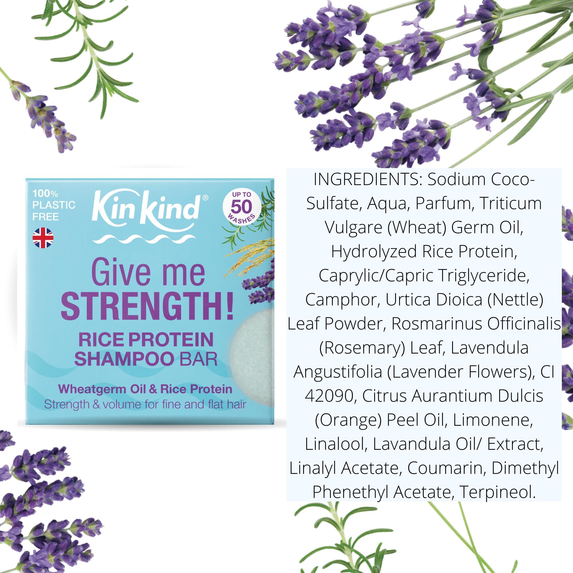 KinKind Travel Rice Water Shampoo and Conditioner Bar Set for Hair Growth. Up to 50 washes. Give me STRENGTH! Rice Solid Shampoo Bar and Conditioner Bars for hair UK Made with 2 soap shampoo bar tins