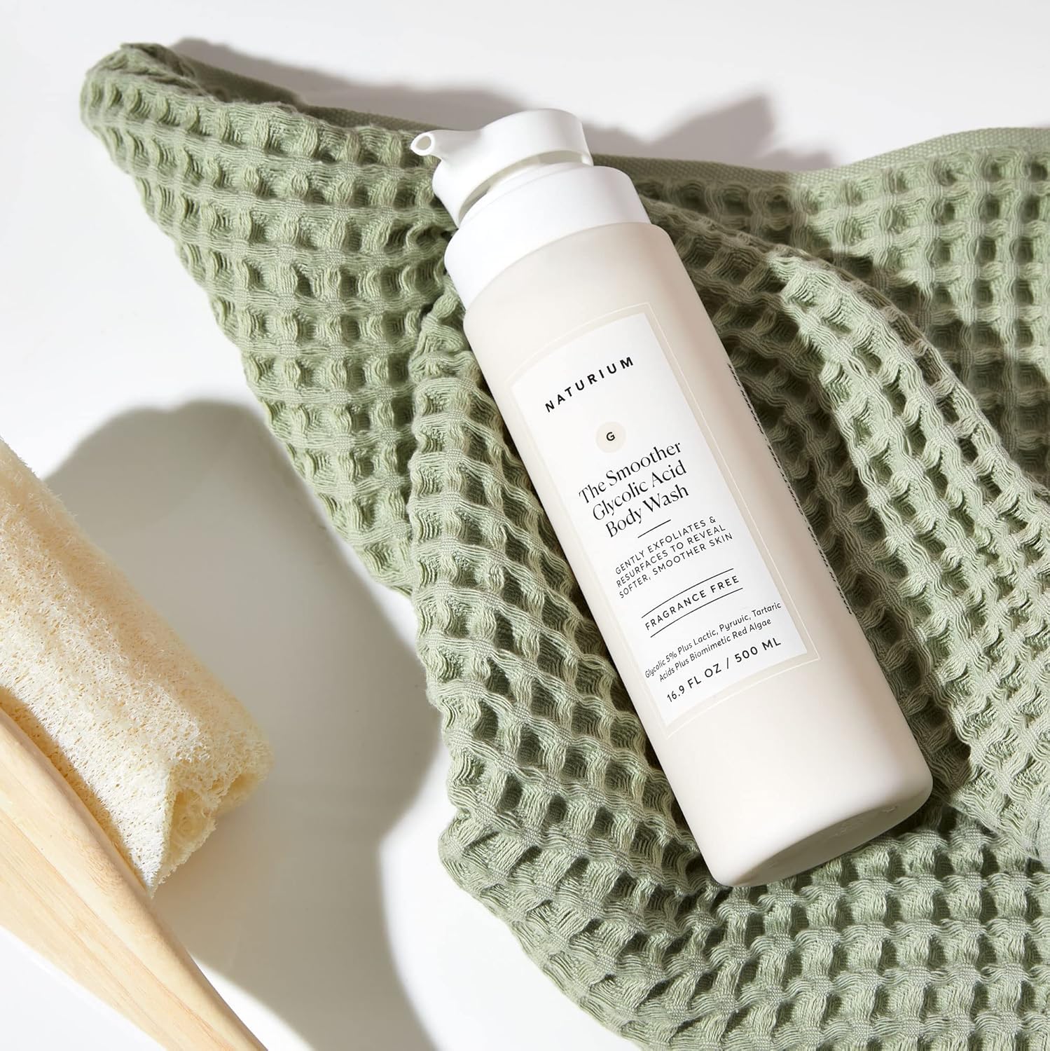 Naturium The Smoother Glycolic Acid Exfoliating Body Wash, Soft & Smoothing Cleanser | 16.9 FL OZ / 500 ML