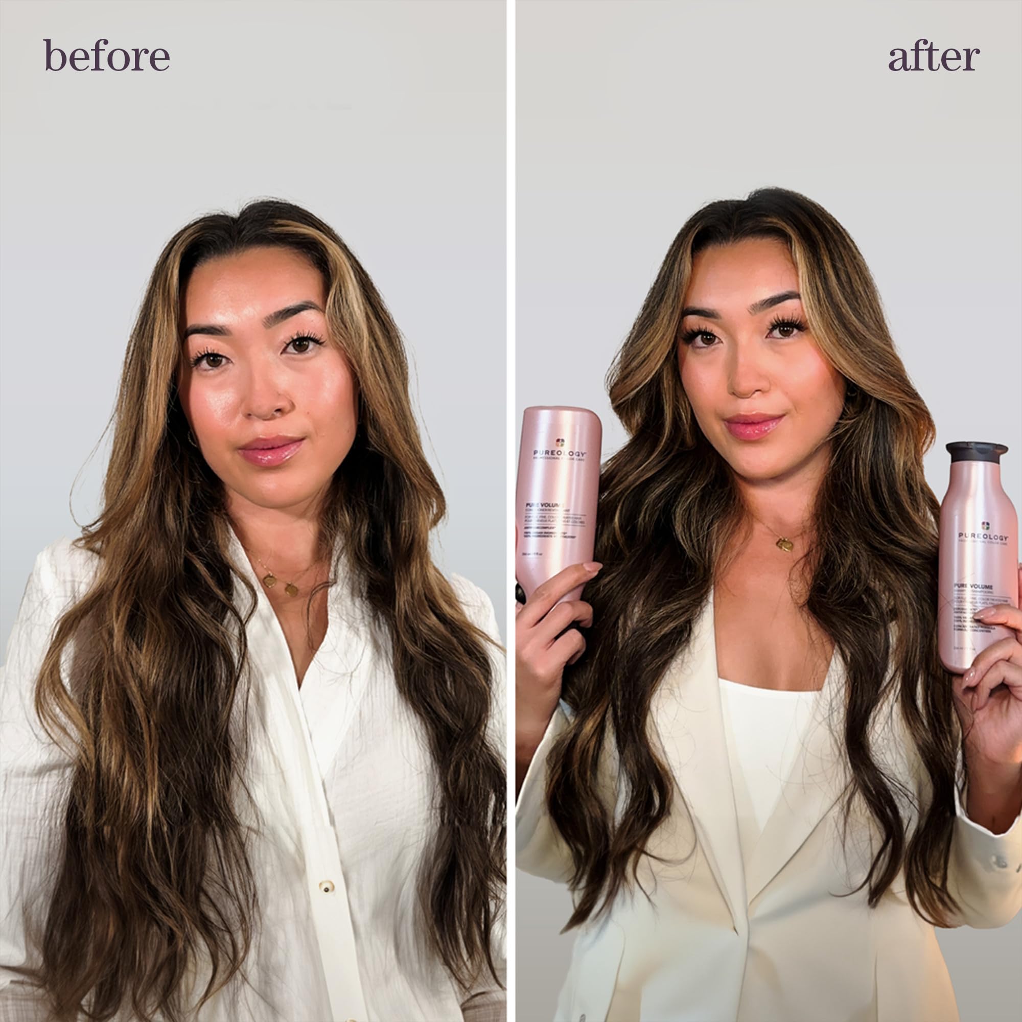 Pureology Pure Volume, Conditioner, For Flat, Fine, Colour-Treated Hair, Adds Weightless Volume, Vegan Formulas, Sulphate Free for a Gentle Cleanse