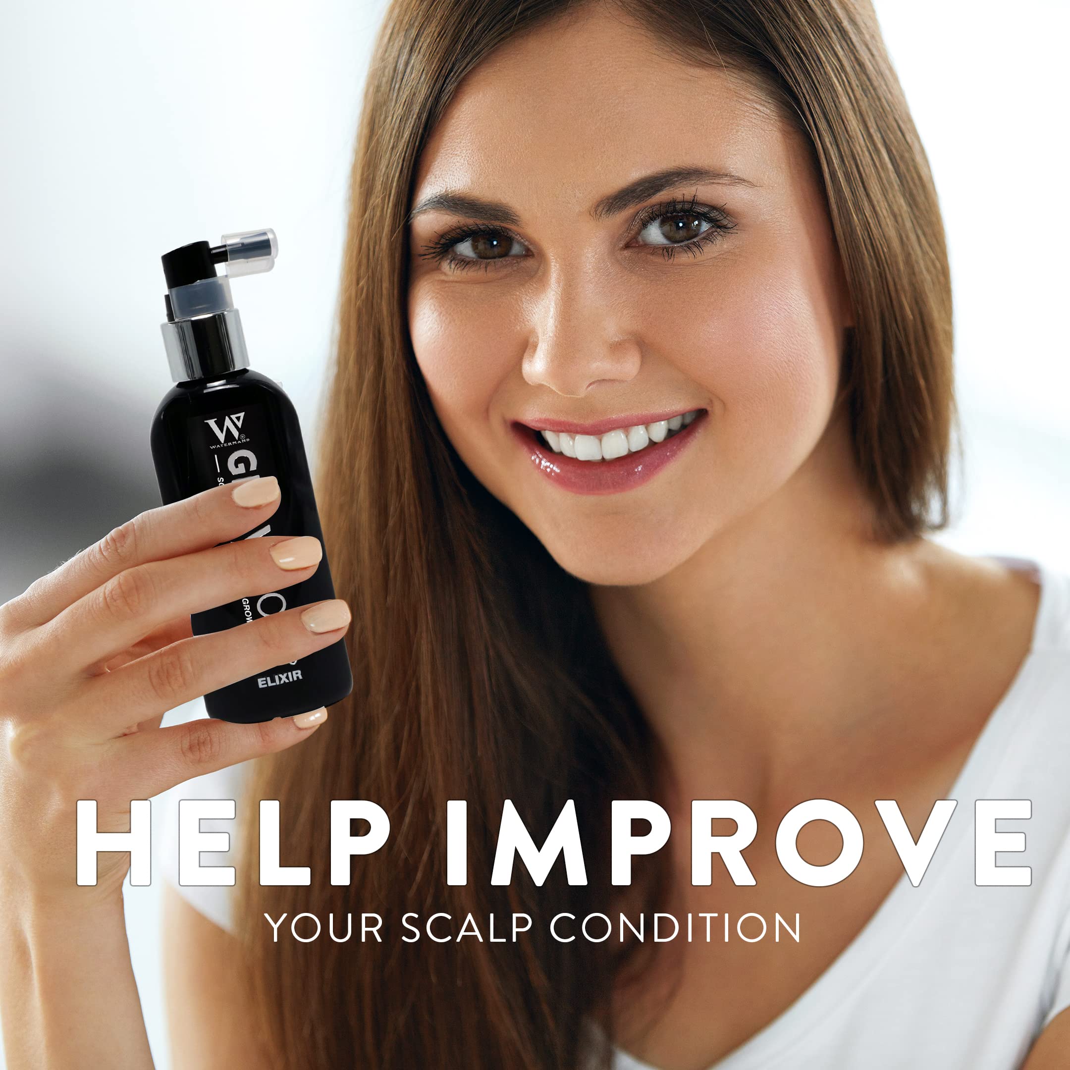 Watermans Grow More Elixir: Hair Growth Serum, Leave-In Scalp Treatment for Hair Loss & Thickening Hair. Boost Growth for Both Women & Men