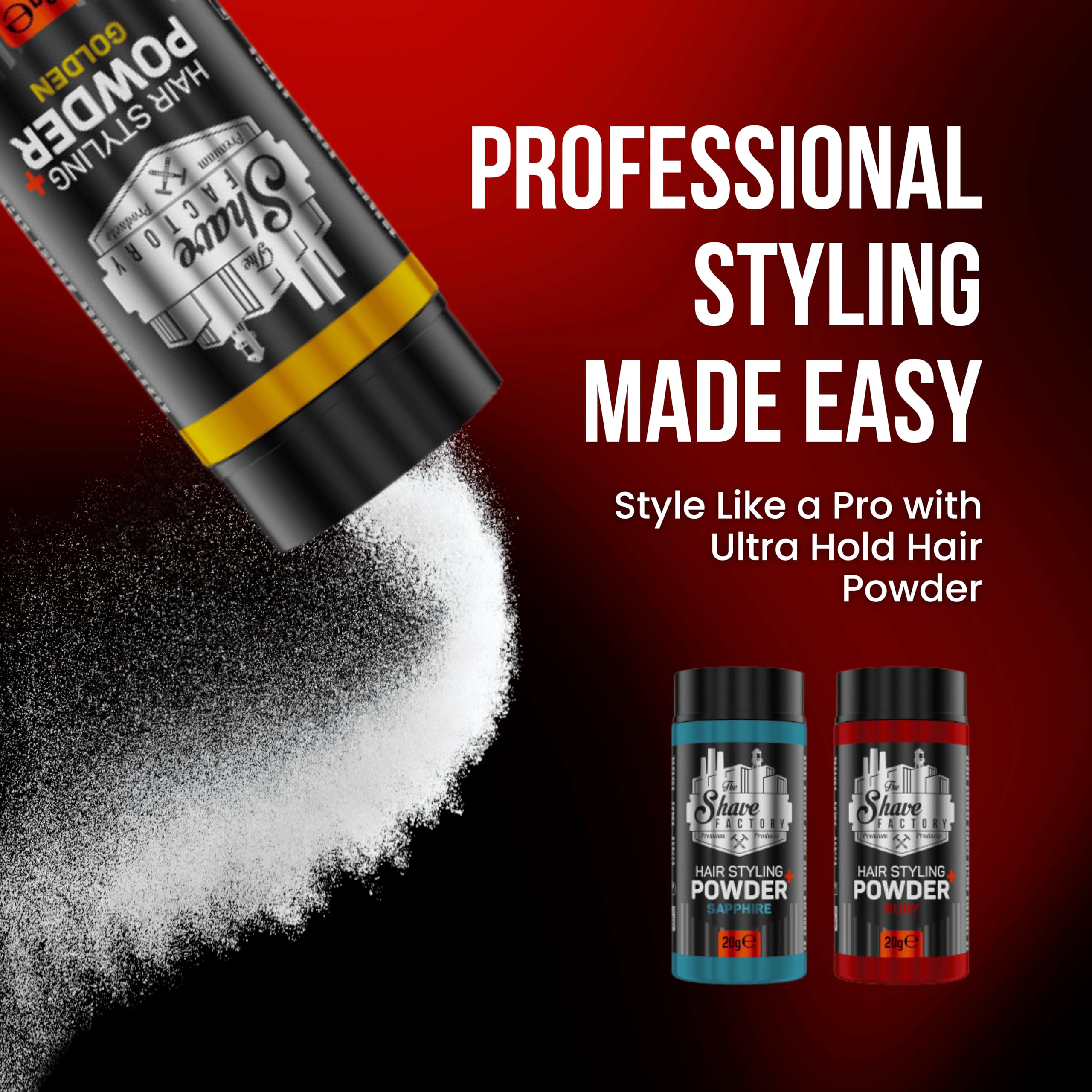 The Shave Factory Ultra Hold Hair Styling Powder (20g) | Powder Wax | Styling Powder | Volumizing Powder for Hair | Hair powder with matt effect for women & men (Sapphire)