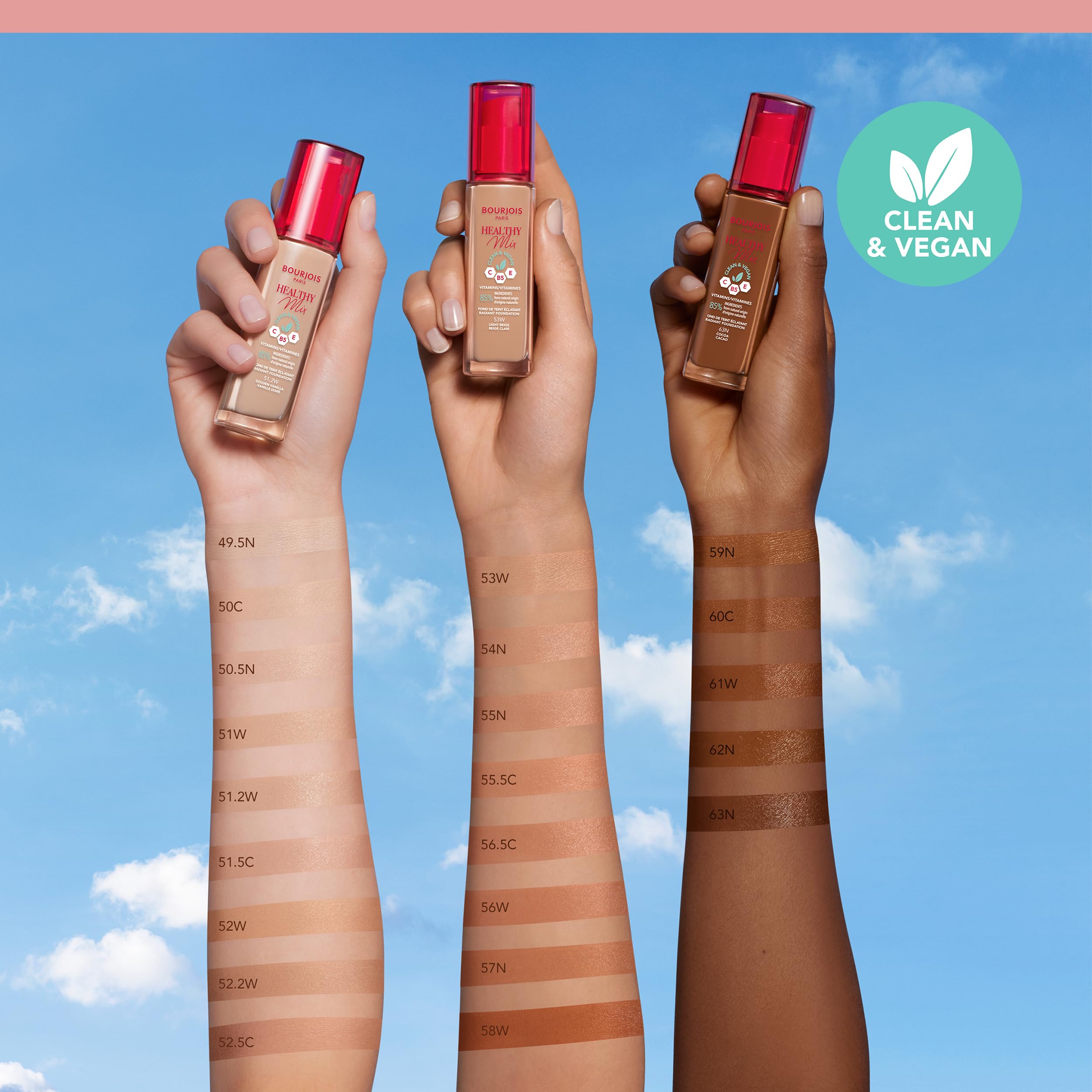 Bourjois Healthy Mix Clean and Vegan Foundation 30ml - 50.5N Light Ivory