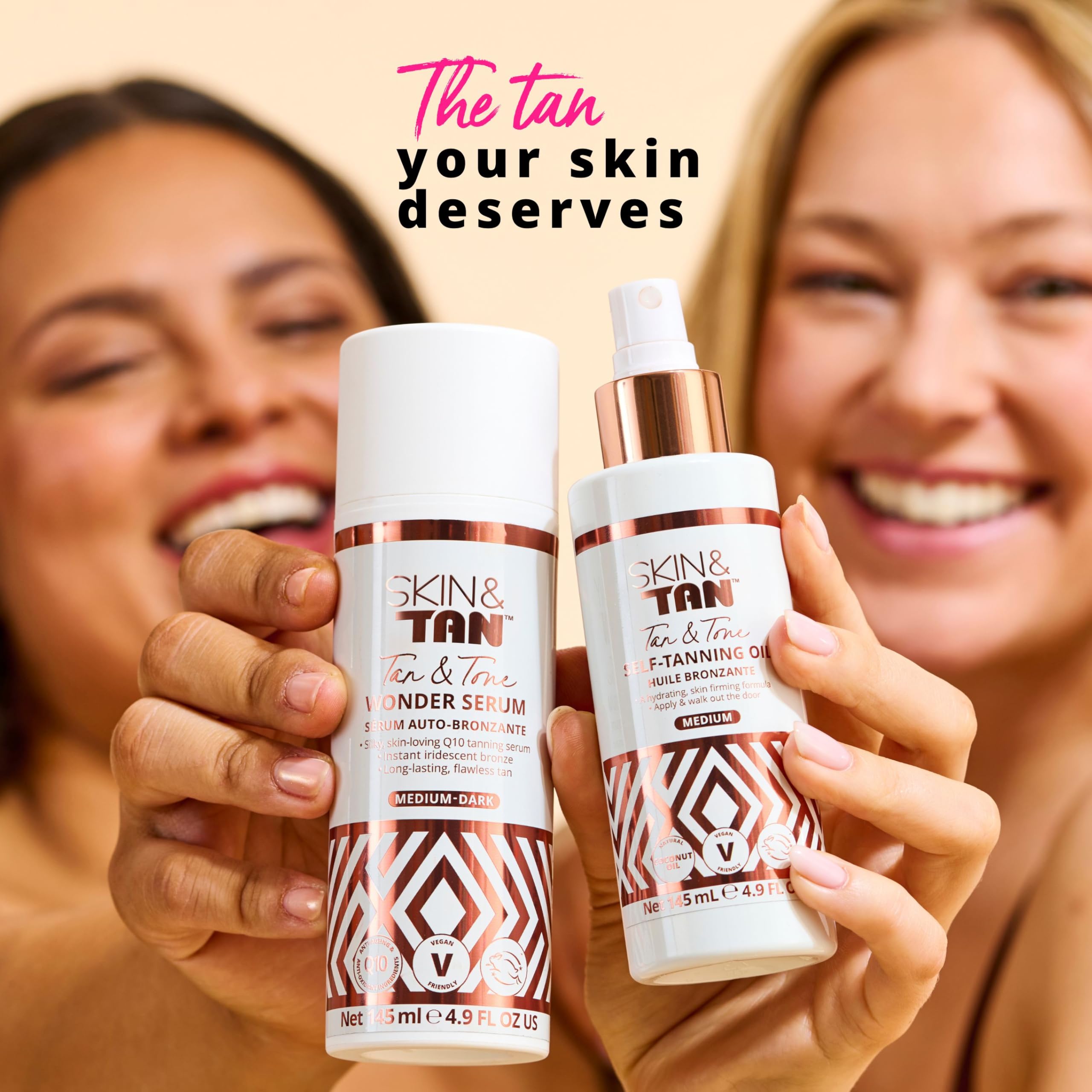 Skinny Tan Tan & Tone Self Tan Oil - Streak Free Natural Looking Fake Tan with Coconut Oil, Enriched with Guarana Extract to Tone & Firm Skin, Cruelty-Free & Vegan - Medium, 145ml
