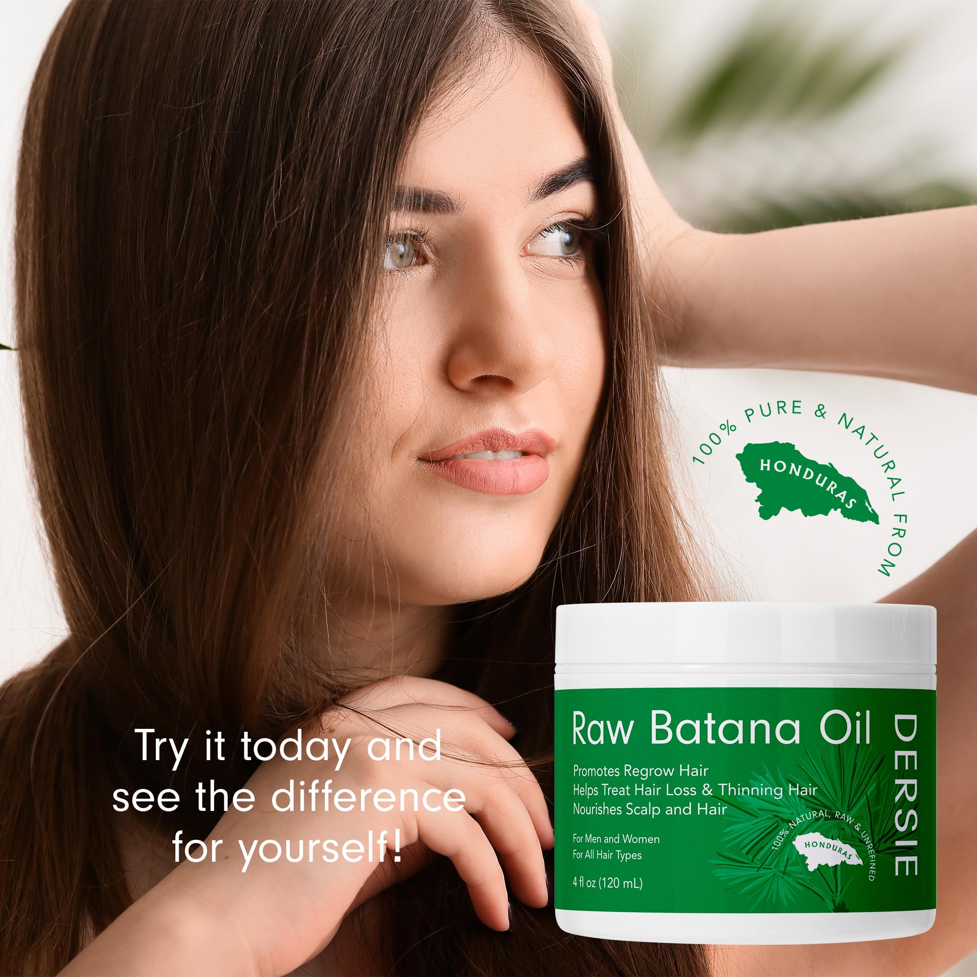 Batana Oil for Hair Growth - Raw, Organic Dr Sebi - 100% Pure & Natural From Honduras - For Thicker & Stronger Hair - 4 FL OZ