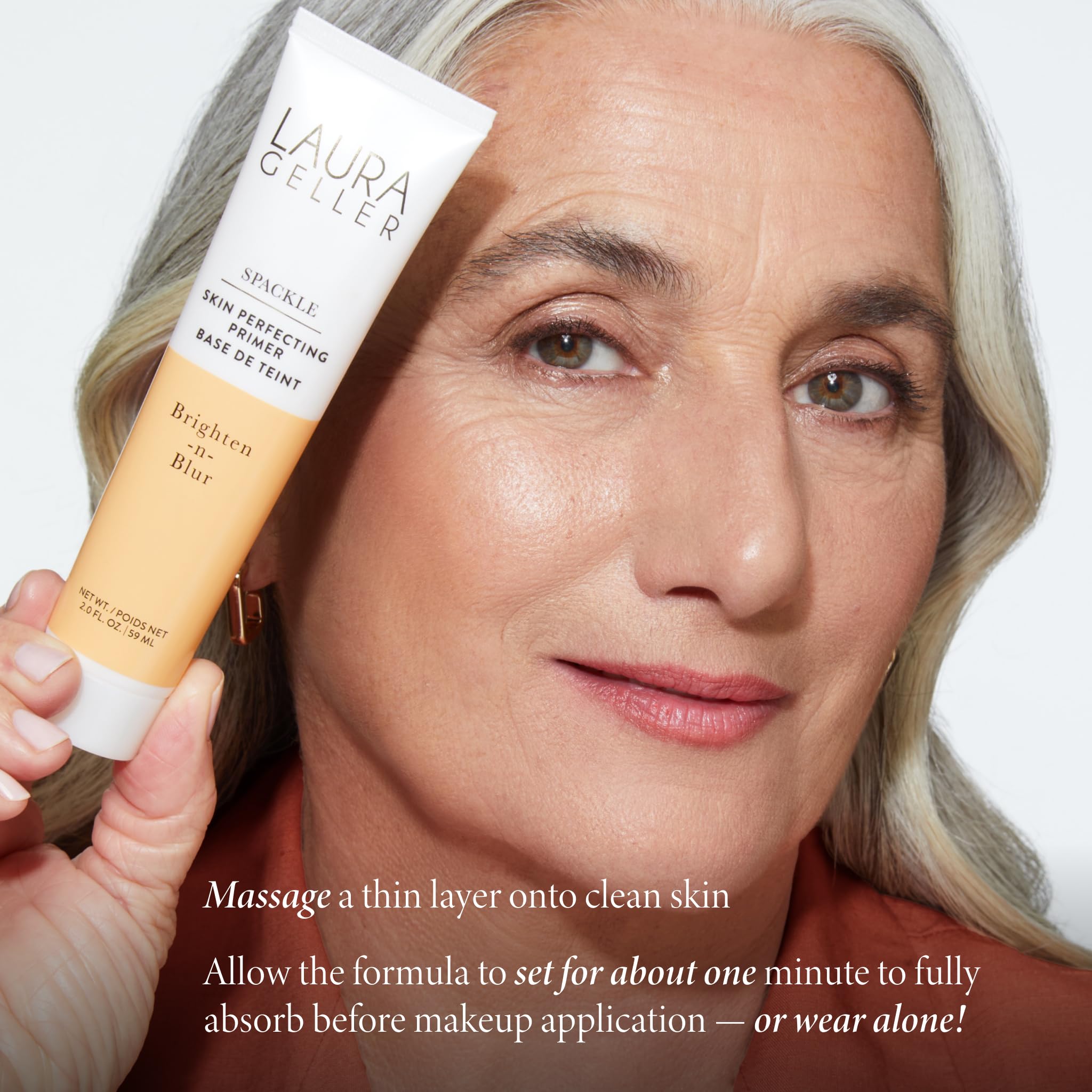 LAURA GELLER NEW YORK Spackle (Brighten-n-Blur) Lightweight Makeup Primer - Skin Perfecting Face Primer with Hyaluronic Acid for Long-Lasting Hydration - Super-Size 59ml