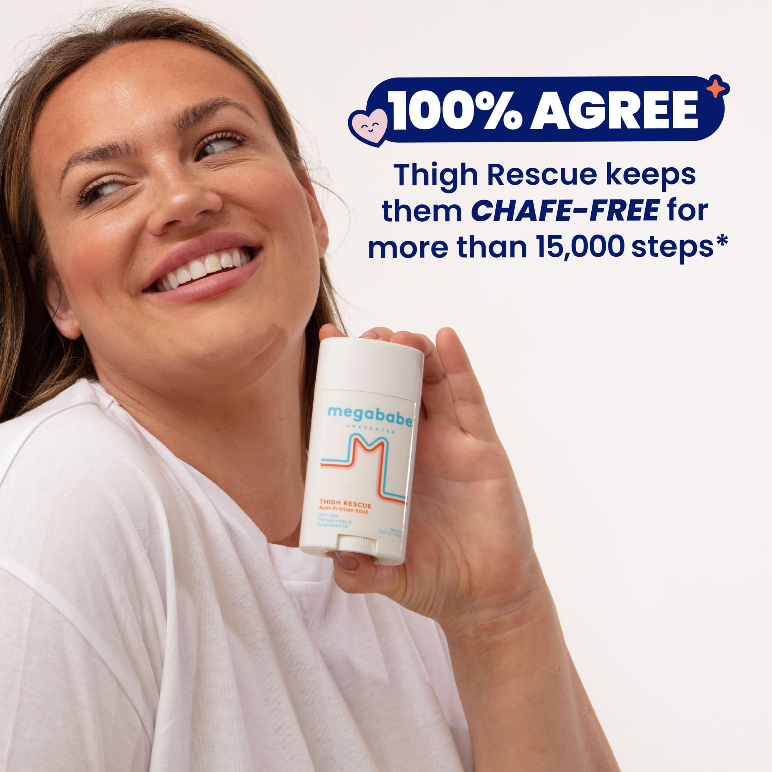 Megababe Unscented Anti-Chafing Sticks to Save Thigh | Prevents Friction and Skin Irritation | Thighs, Arms, Bra Lines and More | 50ml