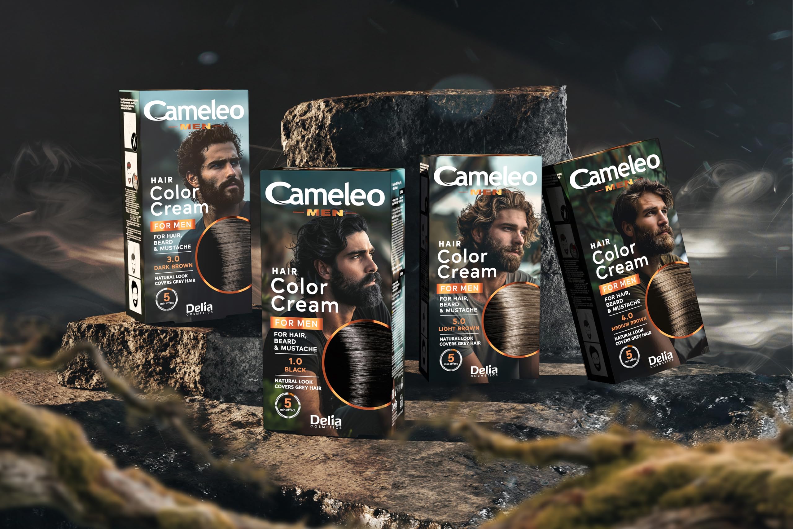 Cameleo Men Color Cream For Hair, Beard and Moustache (Light Brown)